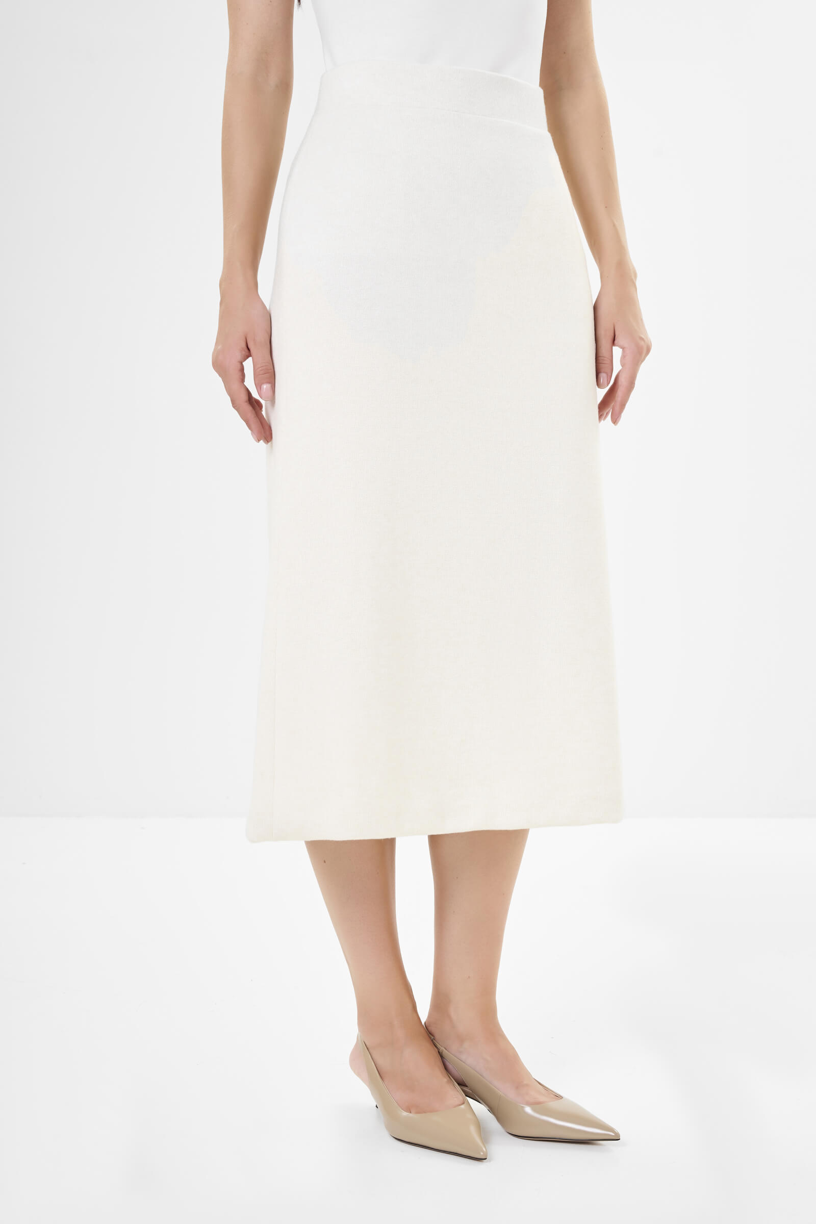 Юбка из поливискозы цвета Кремовый 