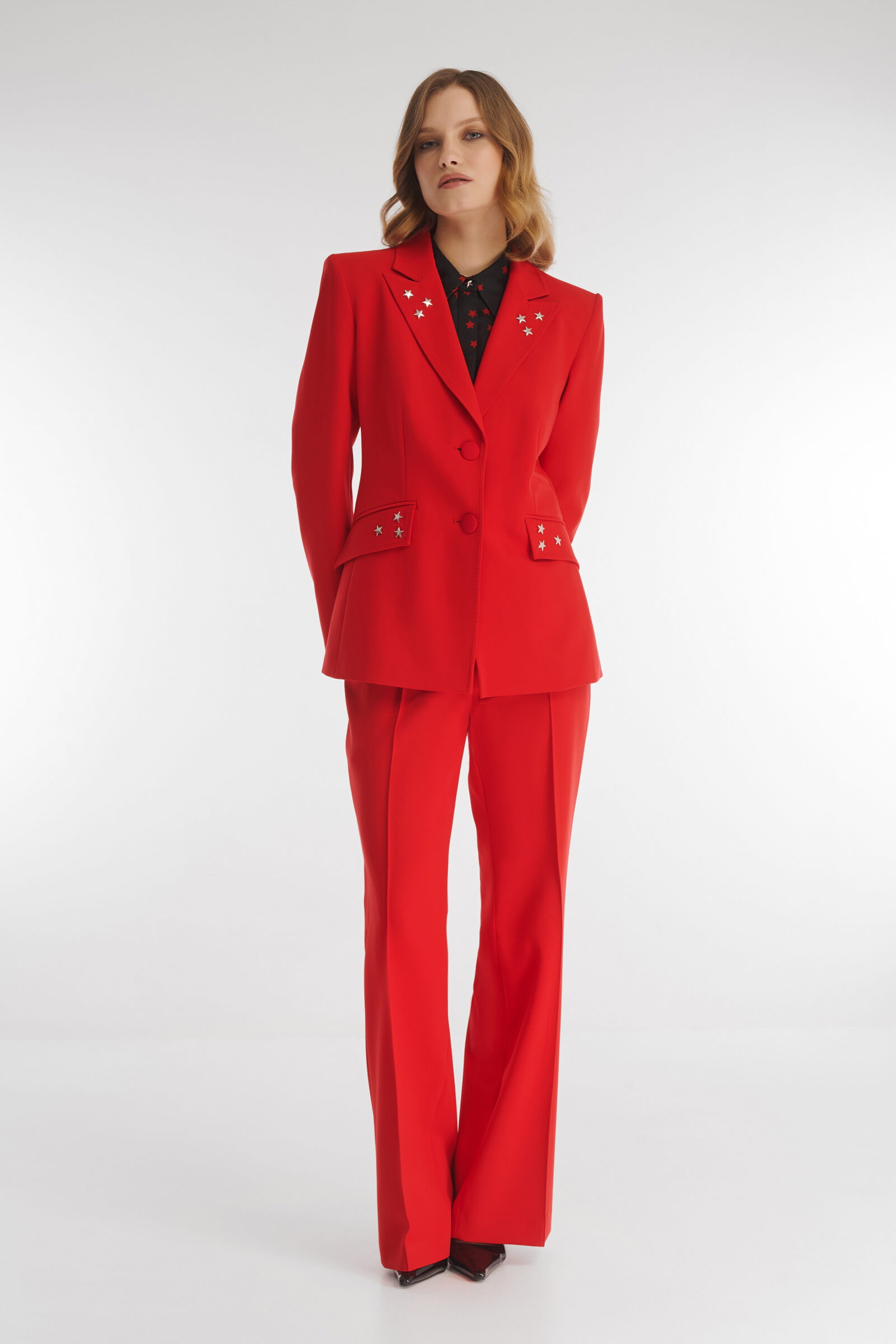 Пиджак из смесовой вискозы с декоративными заклепками Бренд Caterina Leman