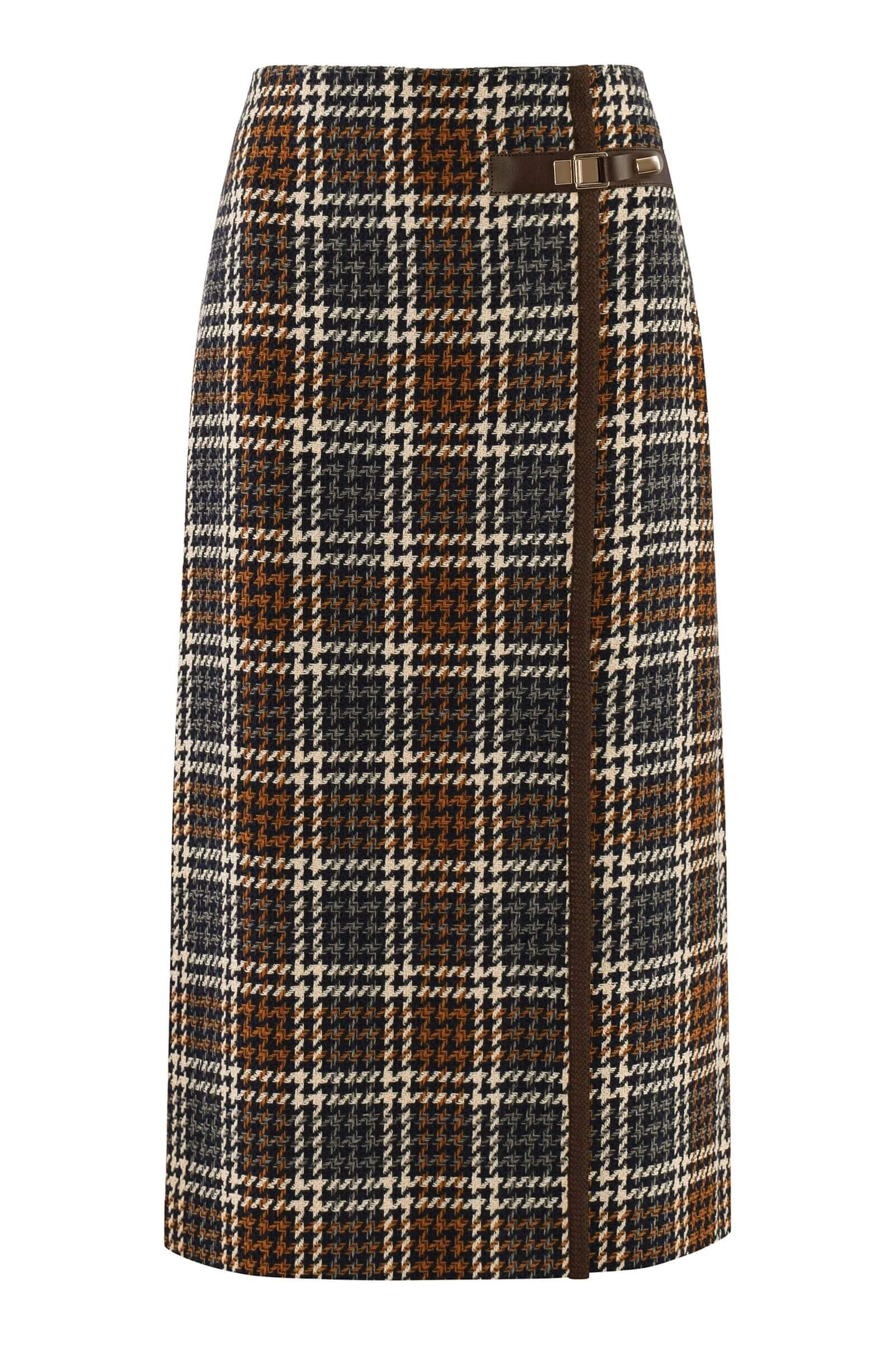 Фактурная юбка из смесовой вискозы цвета Мультиколор 