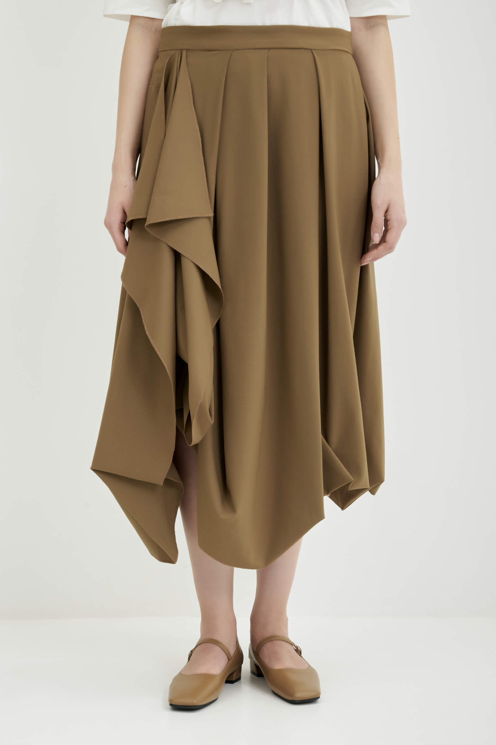 Юбка с асимметричными клиньями цвета Коричневый 
