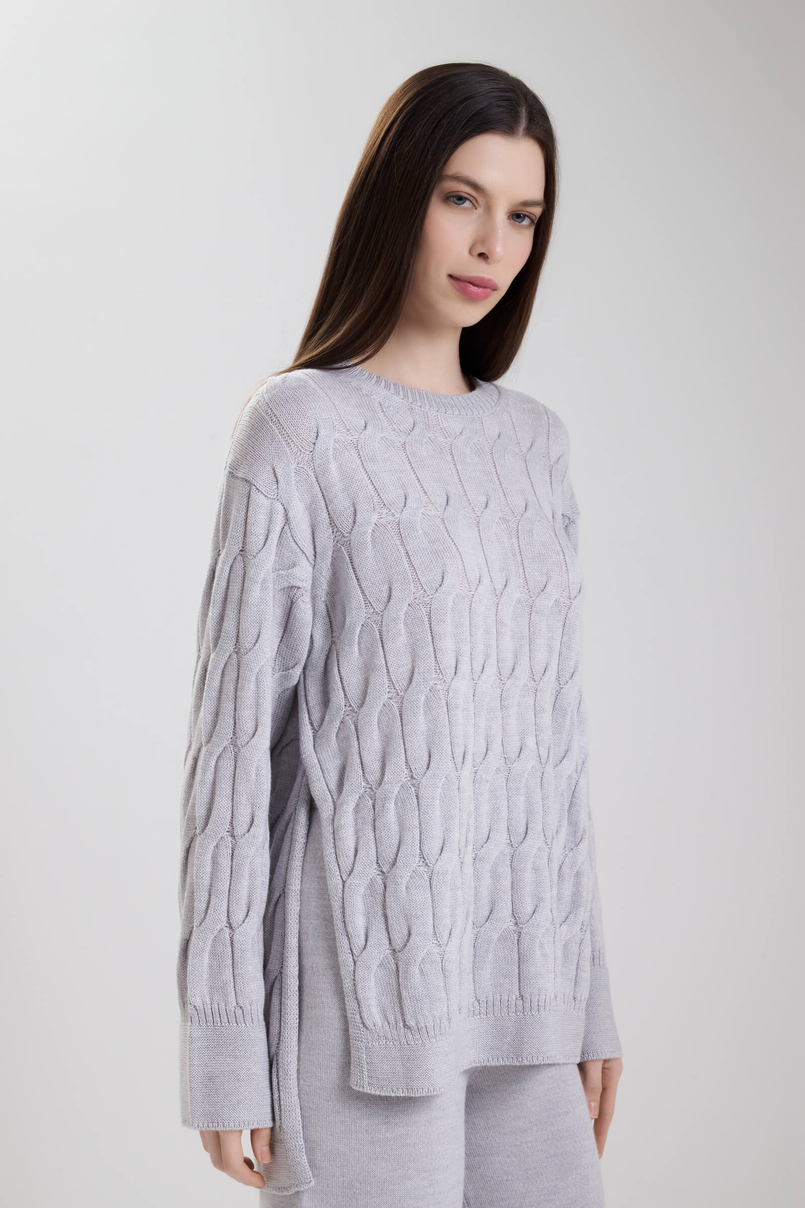 Джемпер из 100% шерсти цвета Серый 