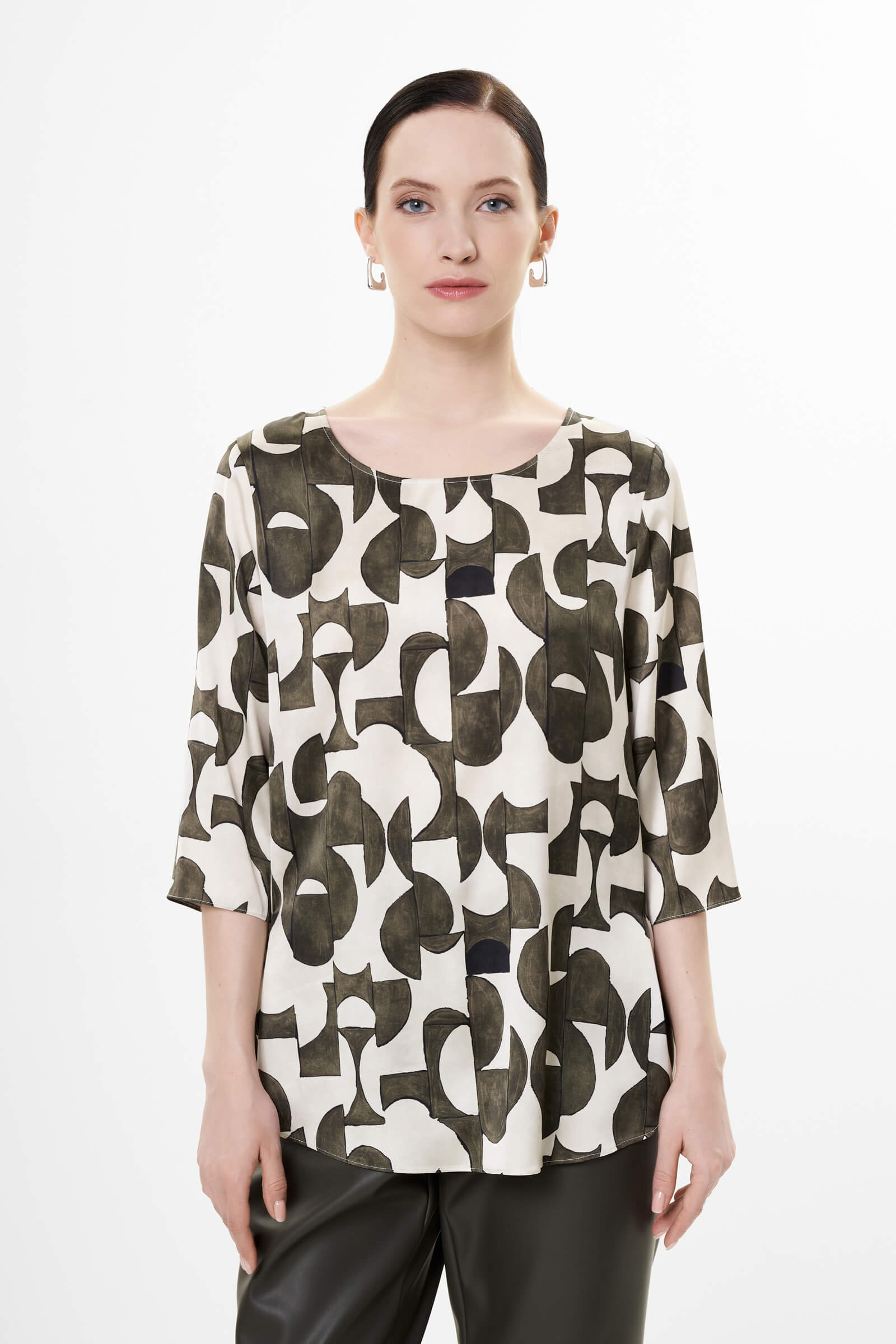 Блузка с рукавом 3/4 цвета Мультиколор 