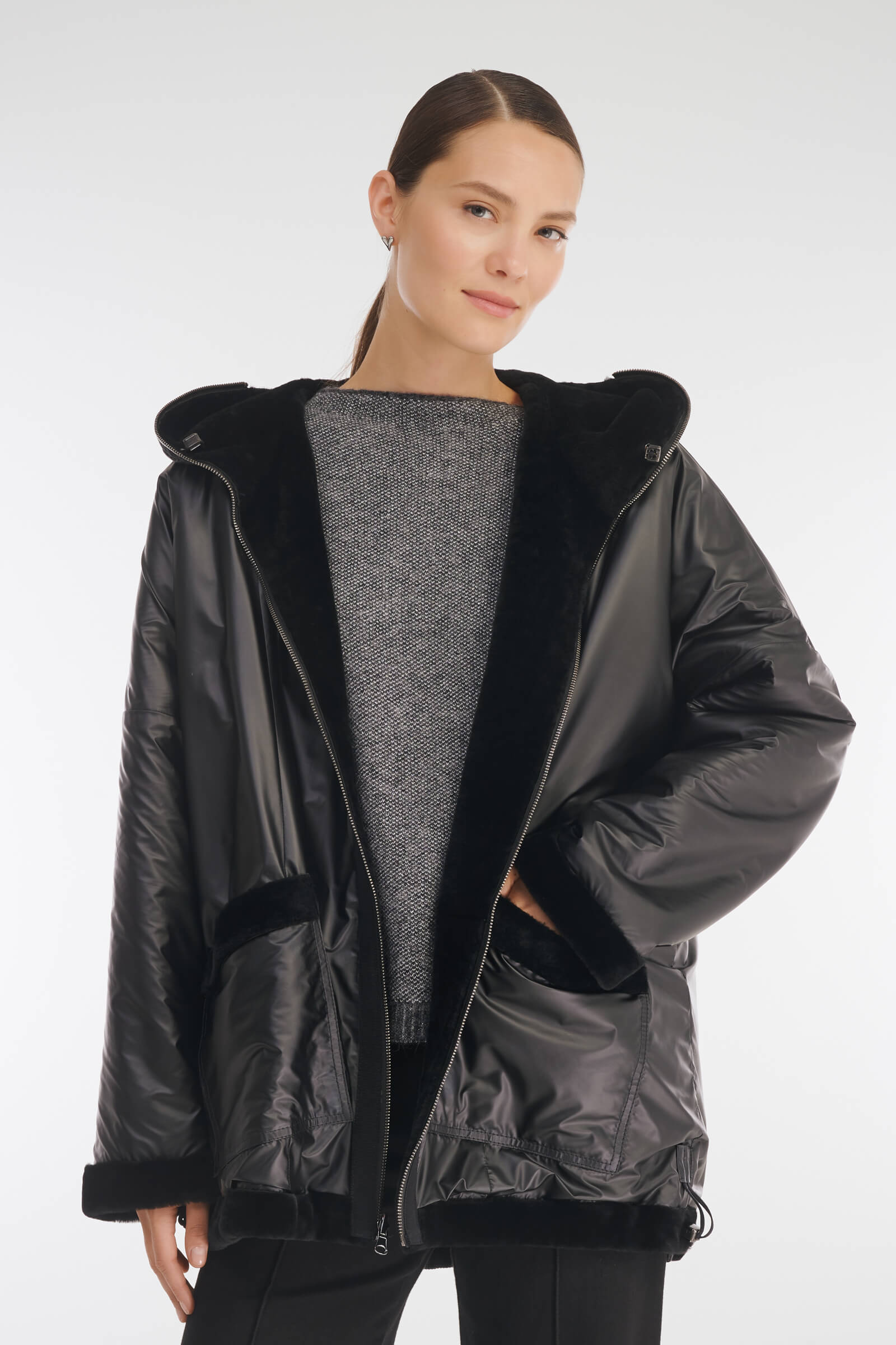 Комбинированная двусторонняя дубленка Бренд Caterina Leman