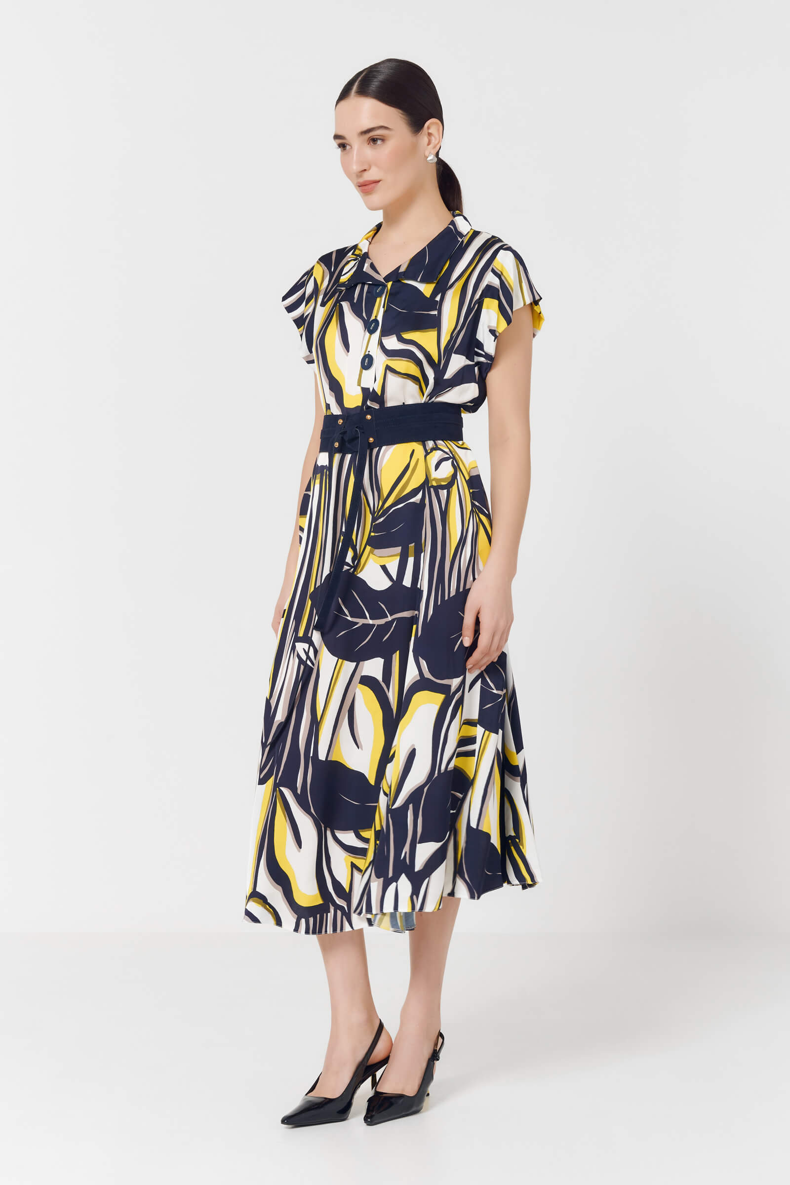 Платье с абстрактным принтом Бренд Caterina Leman