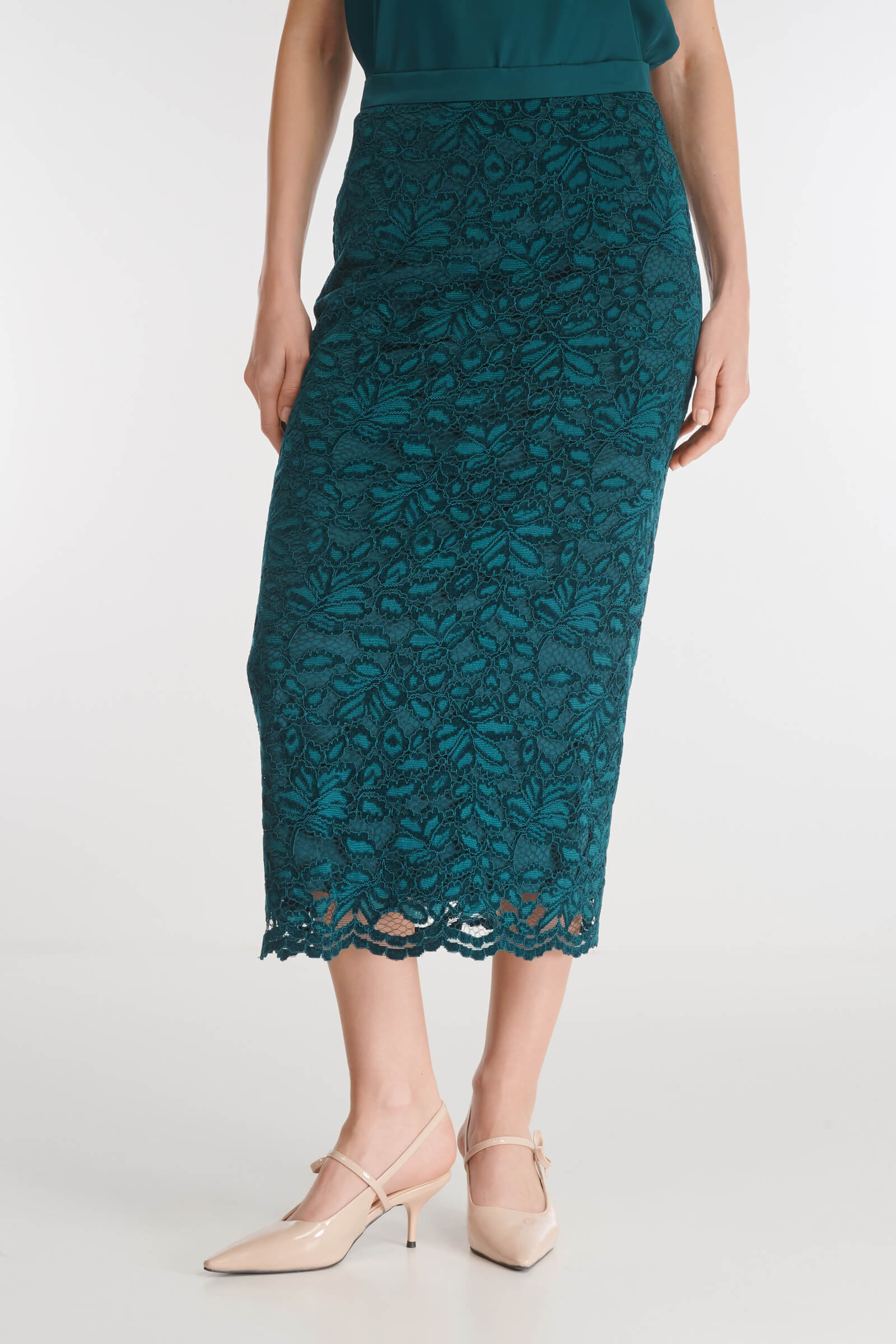 Юбка из гипюра цвета Зеленый 