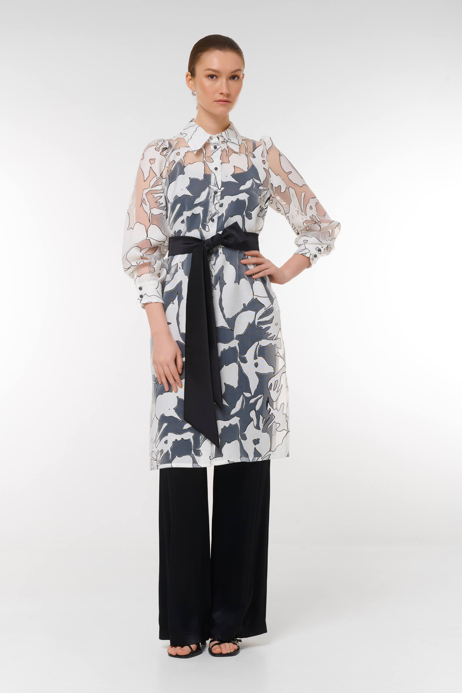 Платье с абстрактным принтом Бренд Caterina Leman