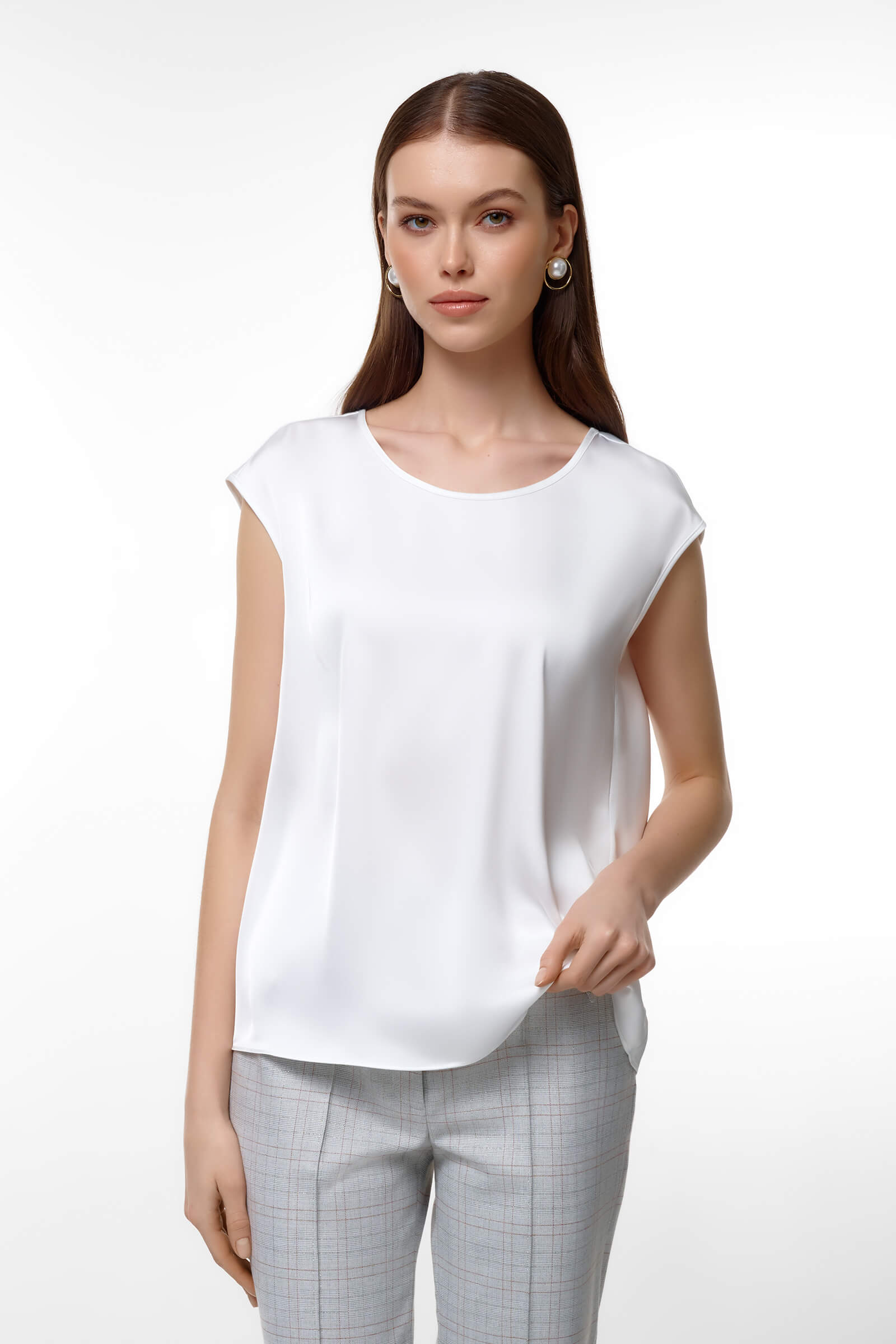 Топ из поливискозы цвета Белый 