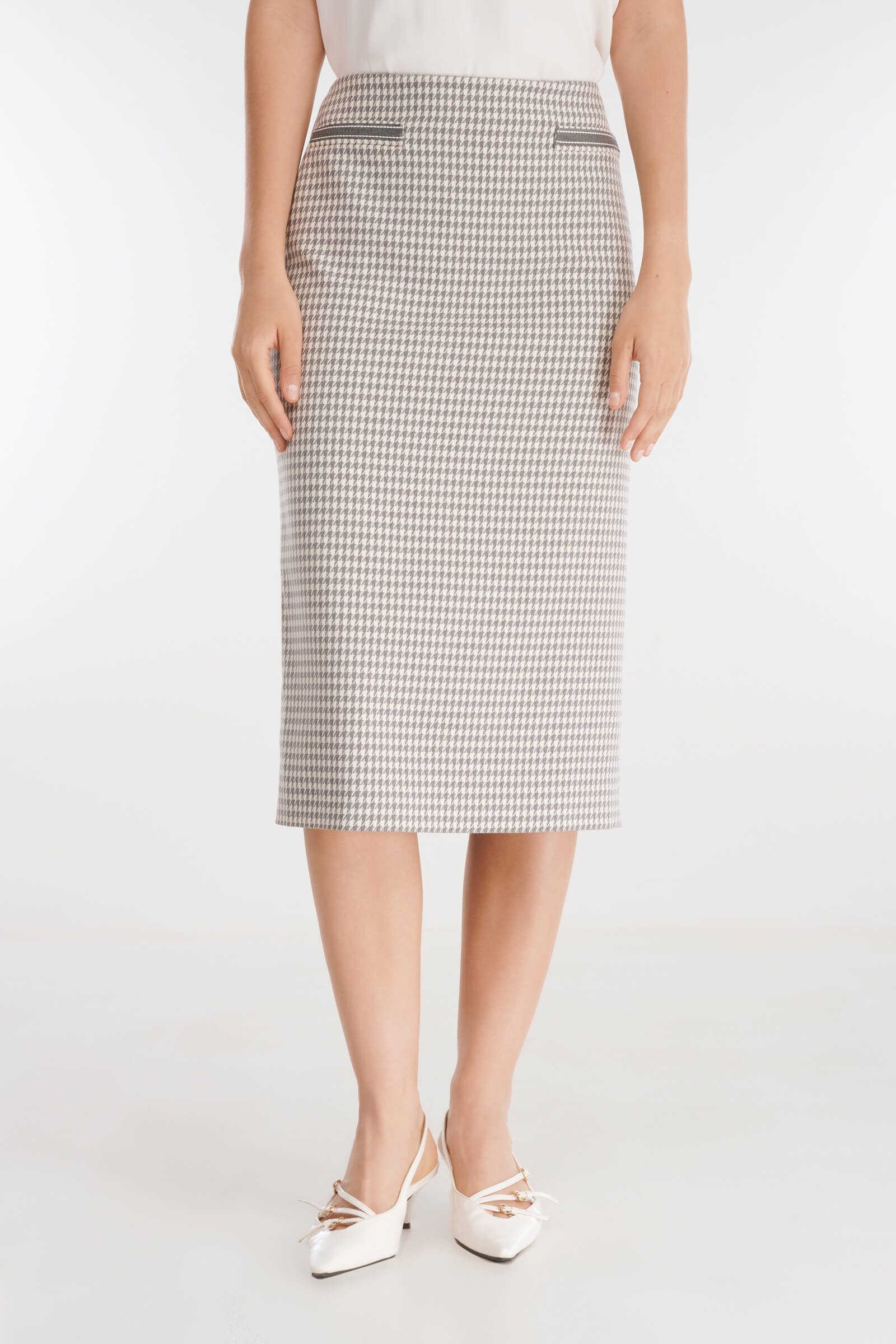 Юбка-карандаш с принтом пье-де-пуль цвета Мультиколор 