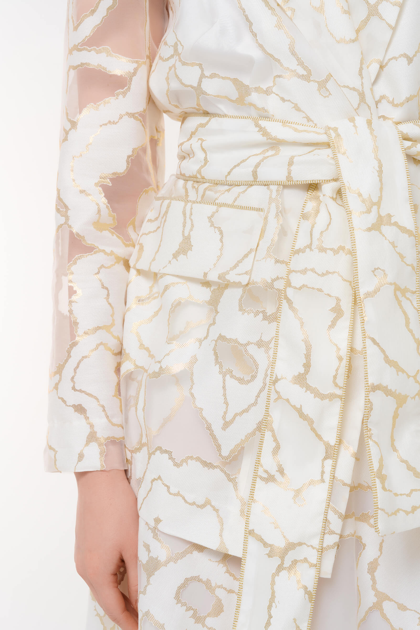 Жакет с поясом и абстрактным принтом Бренд Caterina Leman