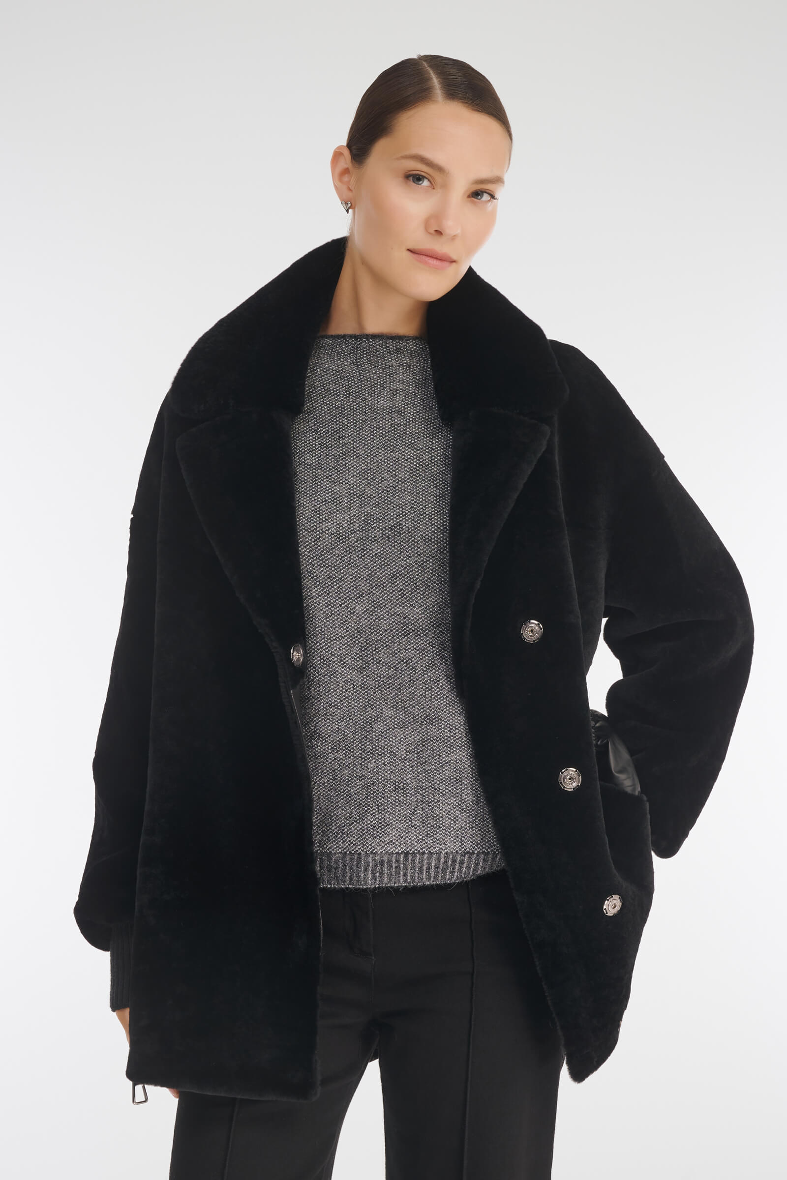 Комбинированная дубленка Бренд Caterina Leman