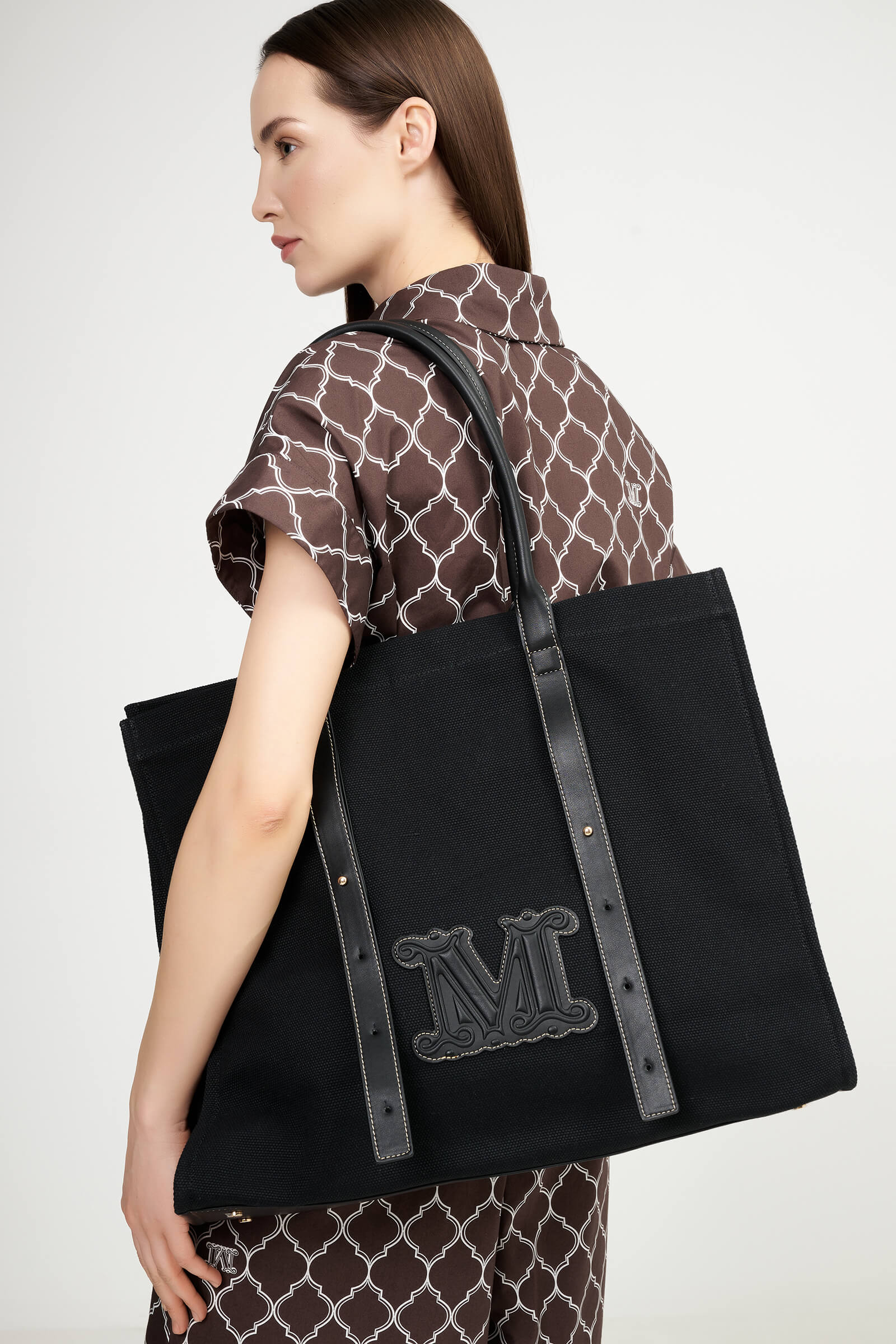 Пляжная сумка из плотного хлопка цвета Черный 