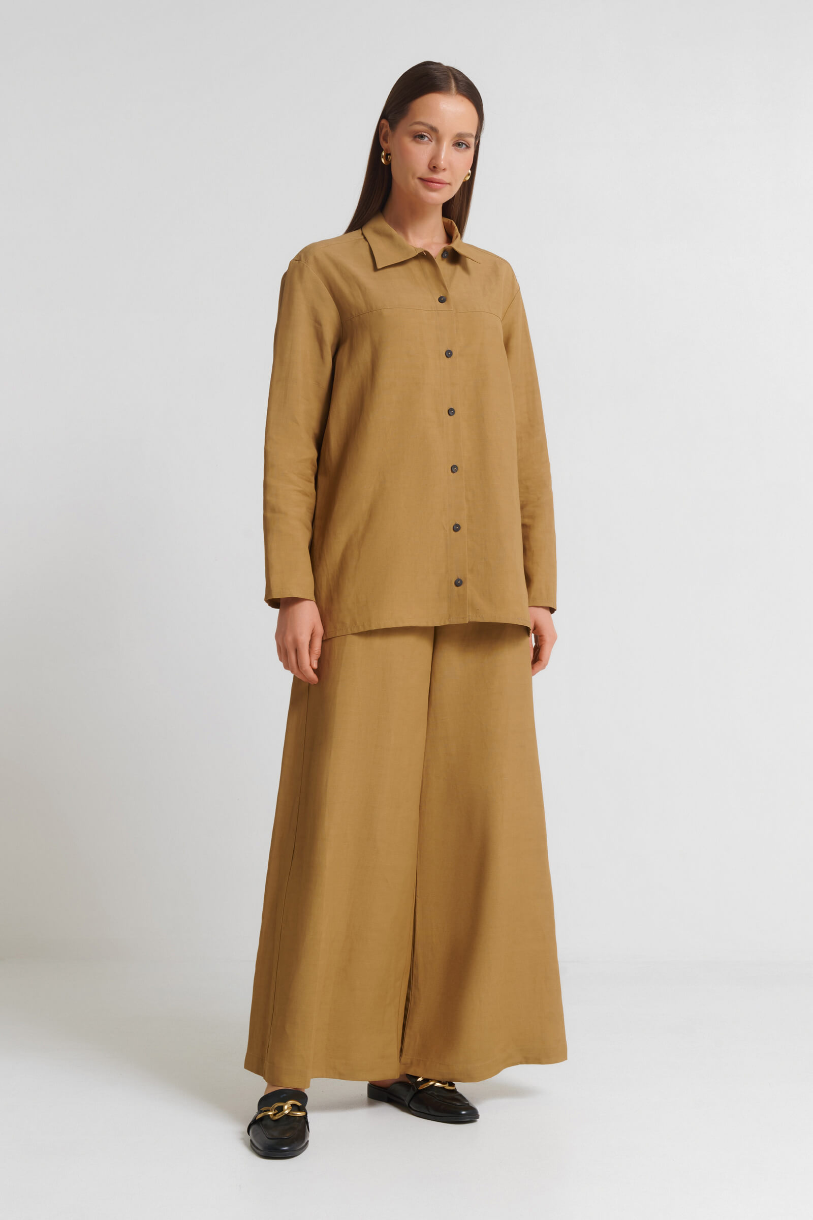 Рубашка с добавлением льна Бренд Sarah Pacini