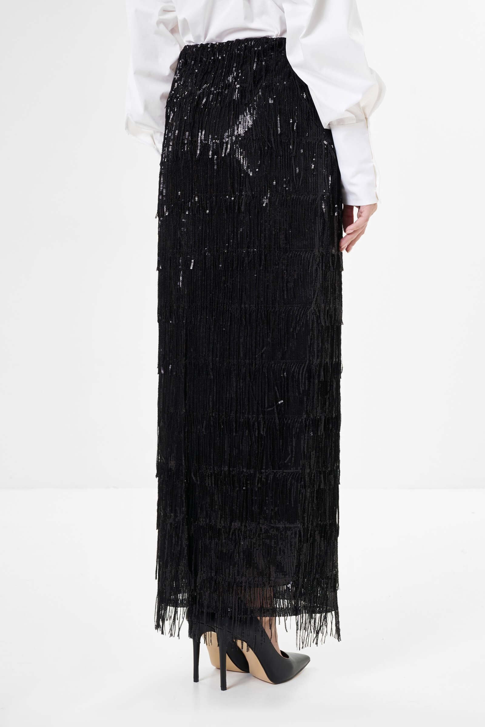 Юбка макси с бахромой из пайеток Бренд Milva Mi