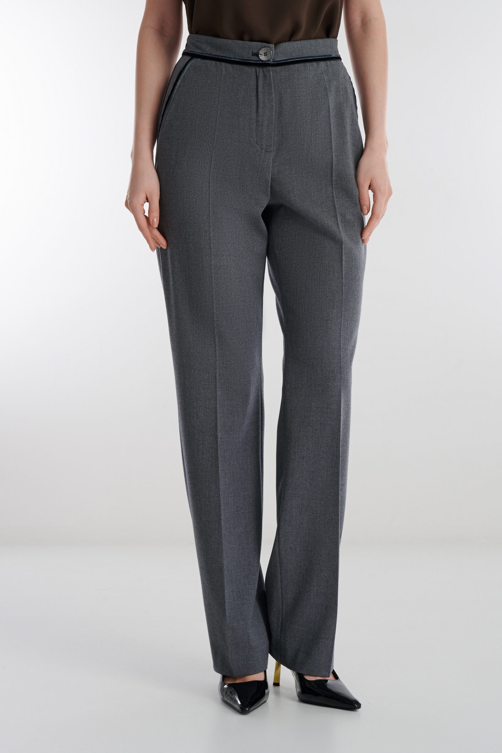 Брюки прямого кроя из поливискозы цвета Серый 