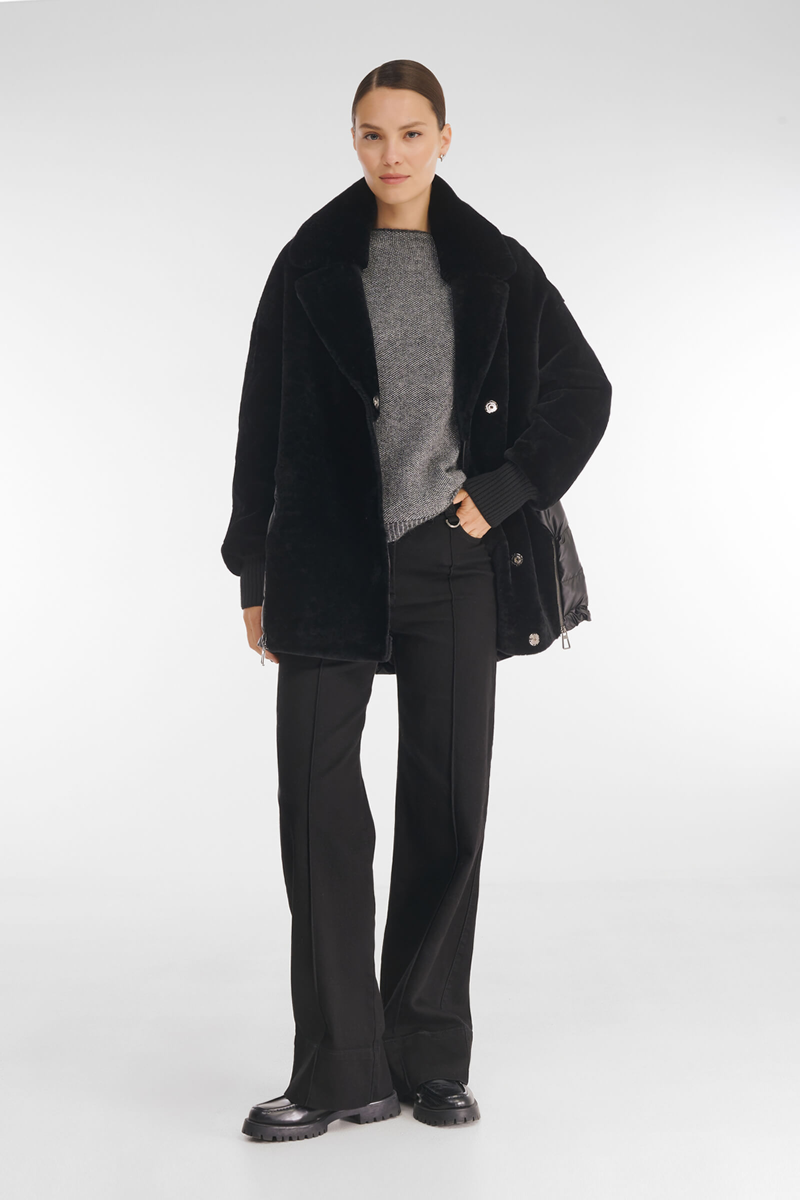 Комбинированная дубленка Бренд Caterina Leman