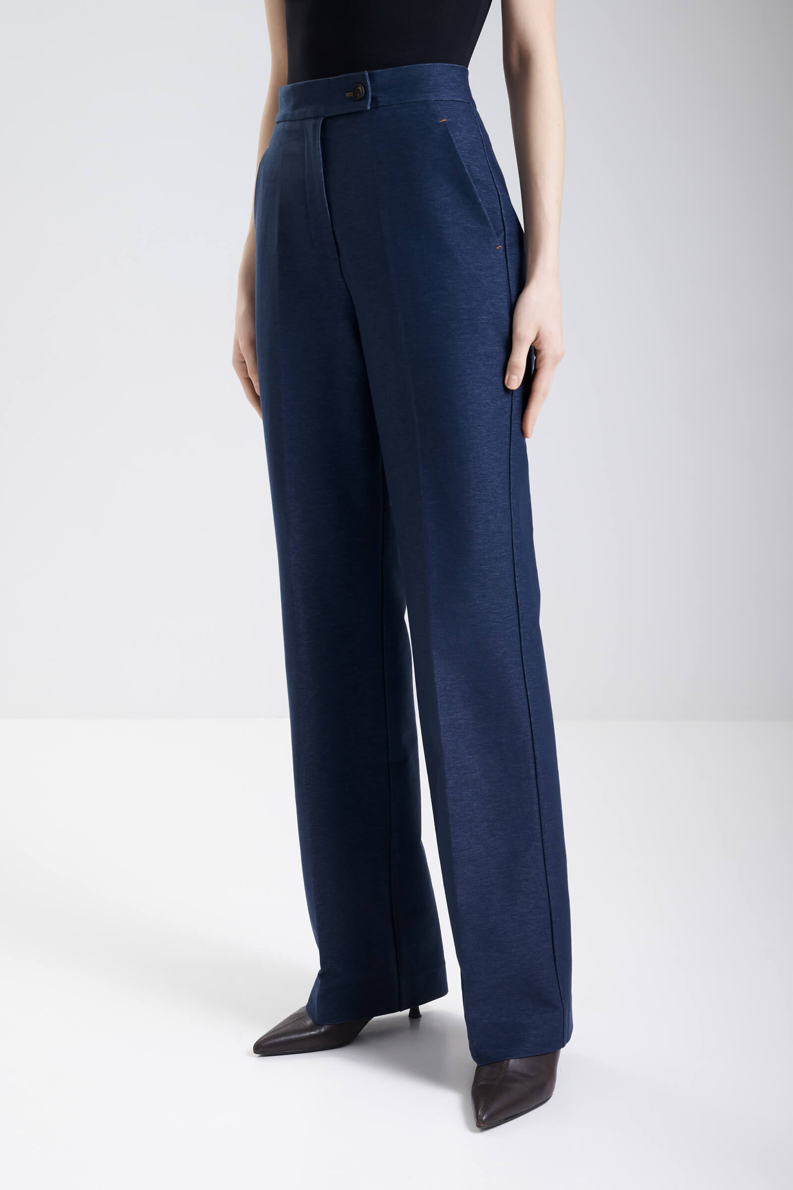 Брюки из смесового хлопка цвета Синий 