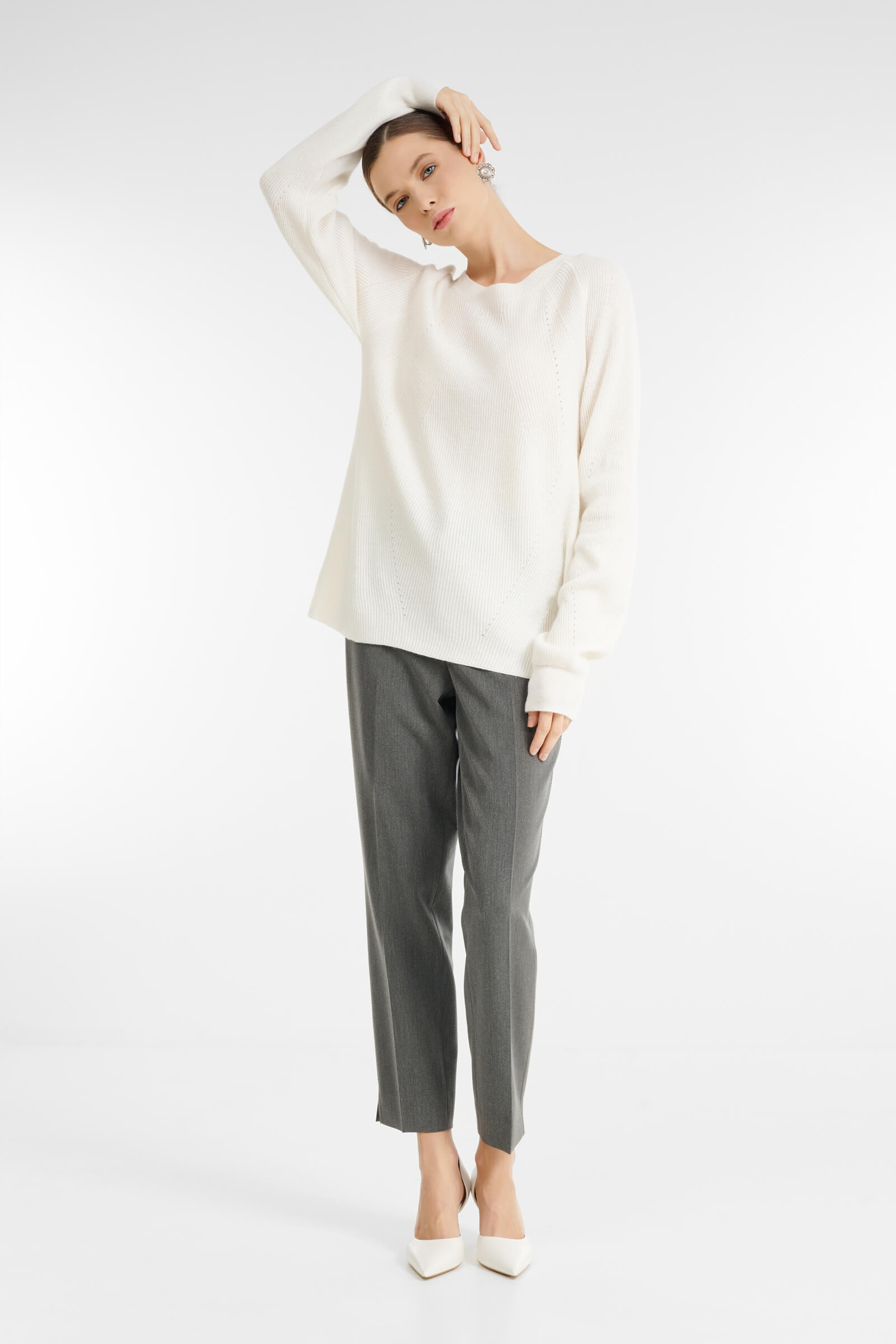 Удлиненный джемпер в рубчик Бренд Rocco Ragni