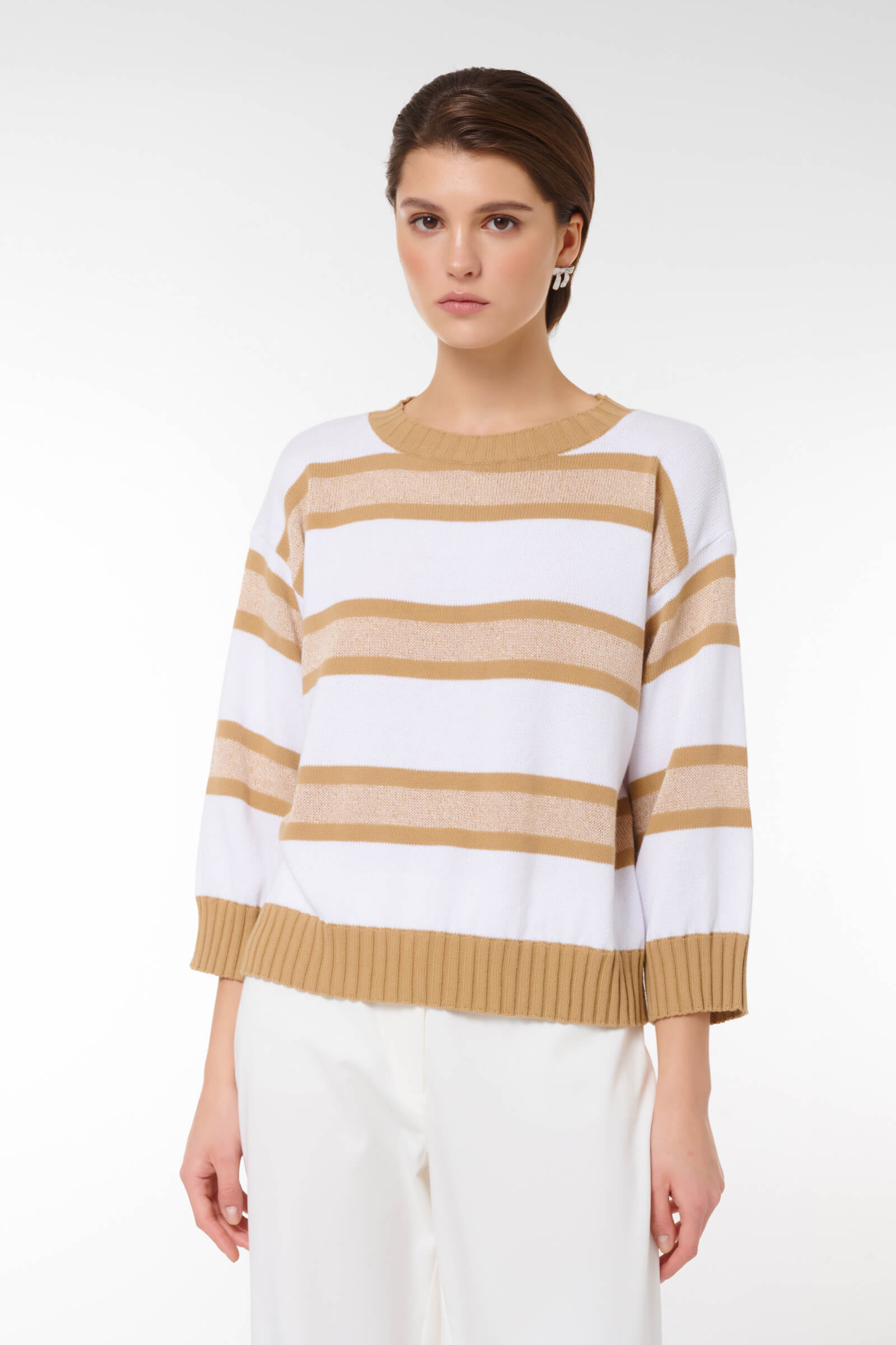 Джемпер с люрексом цвета Мультиколор 