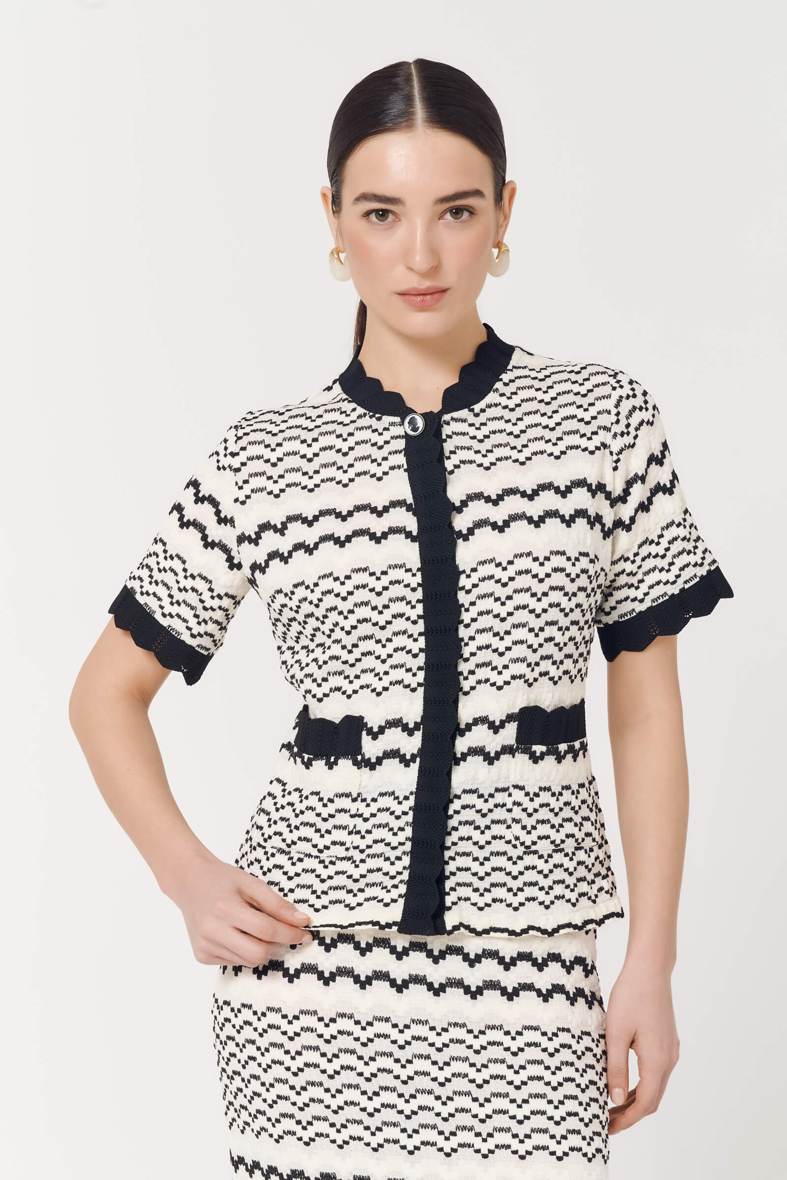 Блузка с коротким рукавом цвета Мультиколор 