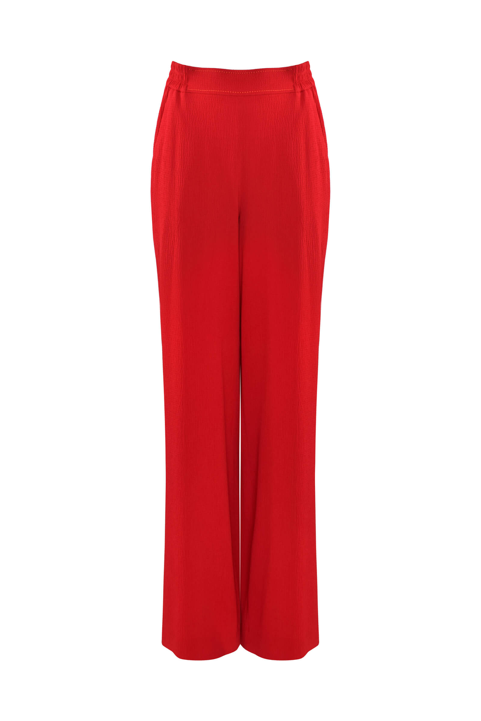 Широкие брюки на резинке цвета Красный 