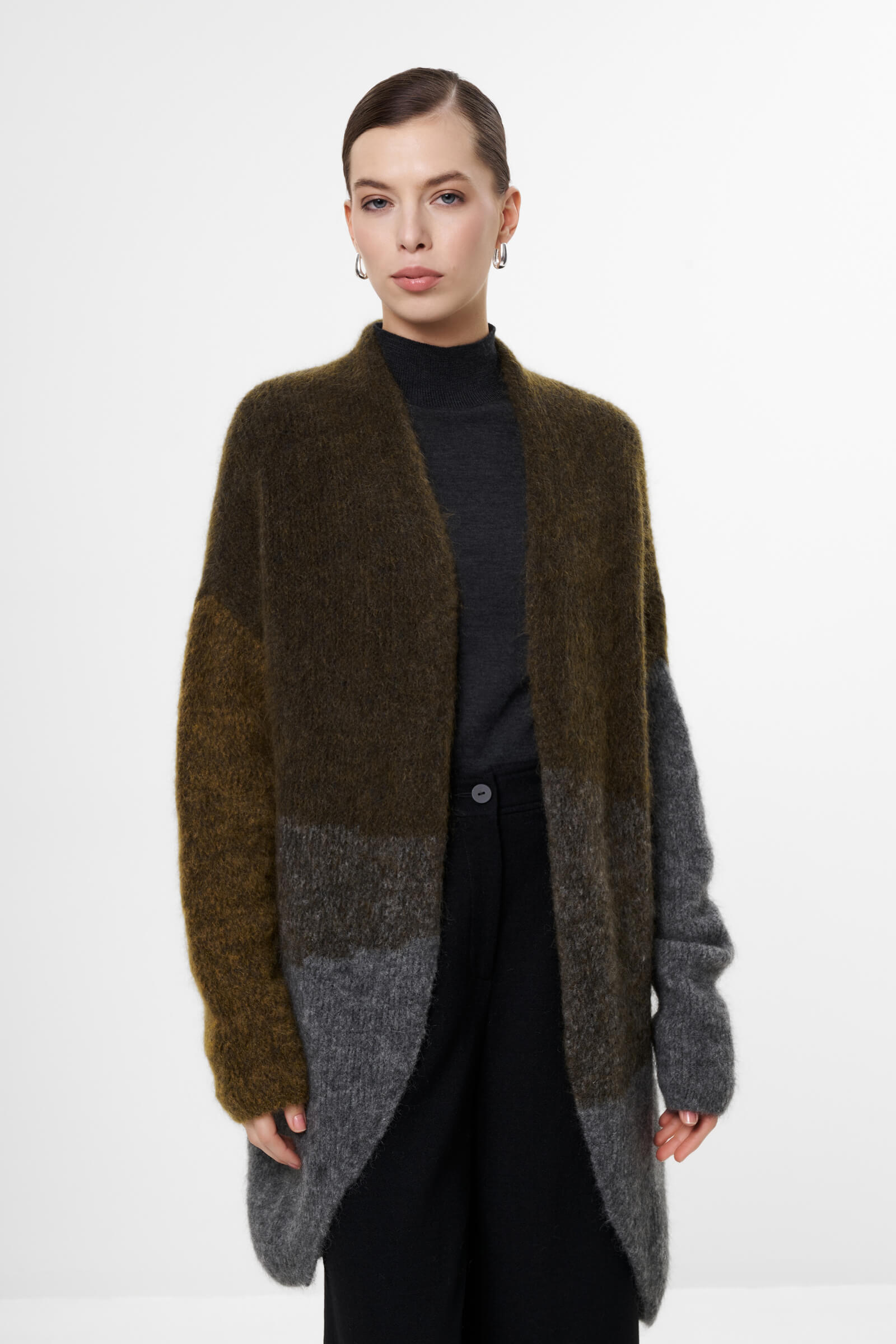 Кардиган из шерсти и мохера цвета Мультиколор 