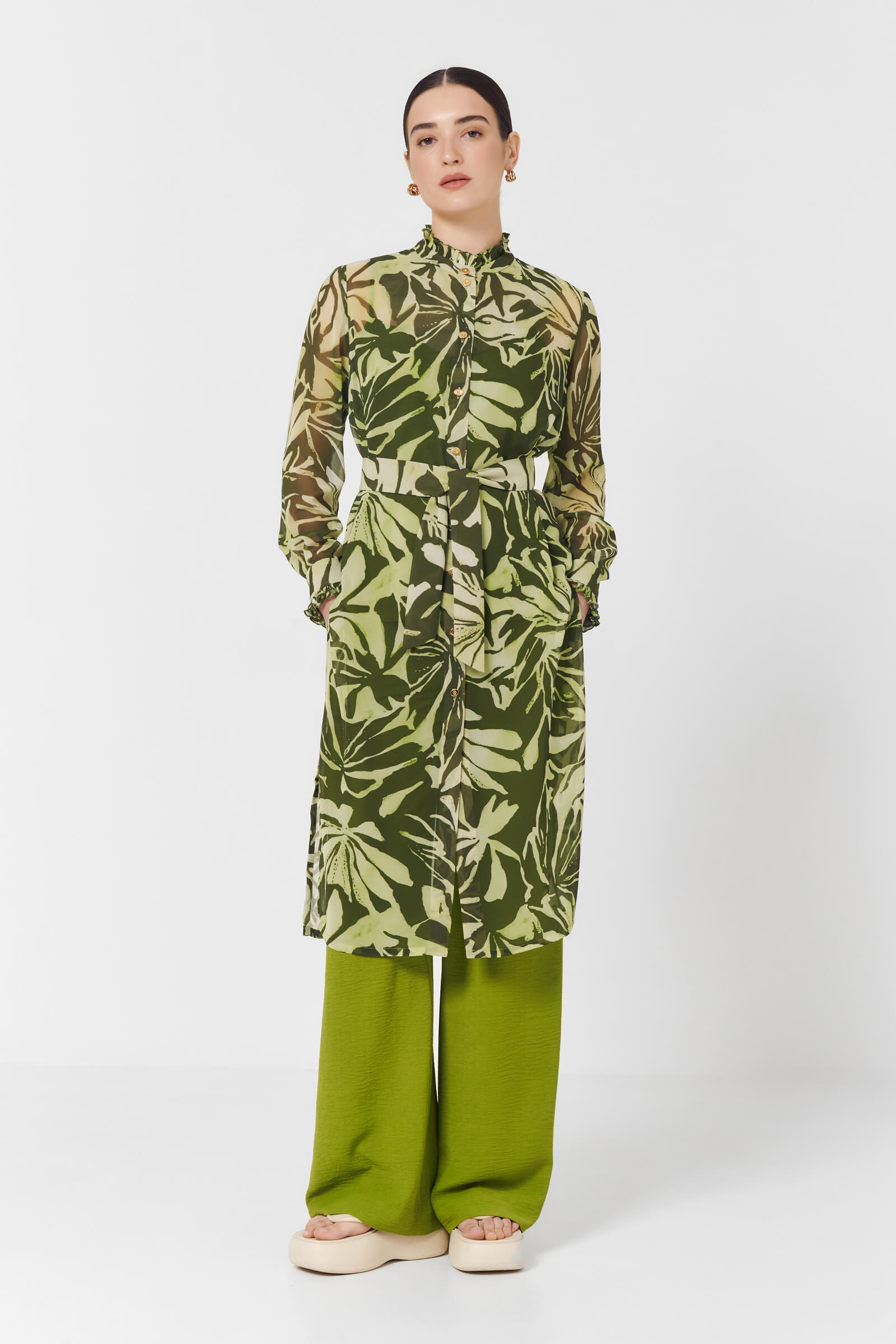 Блузка женская/ BL9041A-21 Тропикана_1 (Зеленый (00/06) 50/56) цвета Мультиколор 