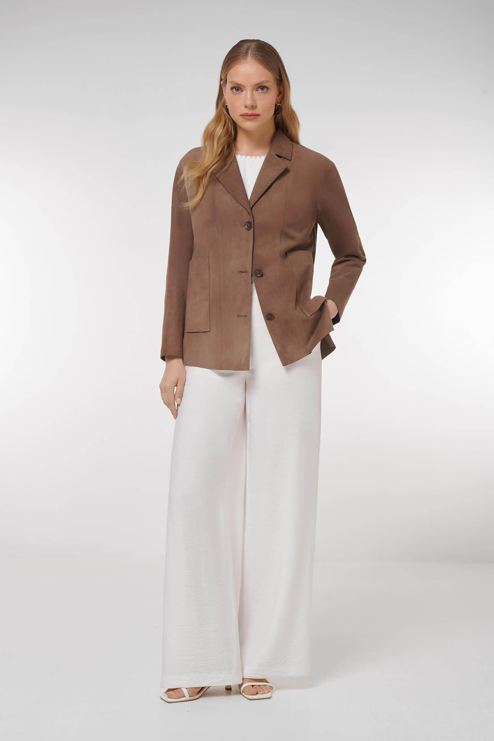 Удлиненная куртка из натуральной кожи Бренд Caterina Leman