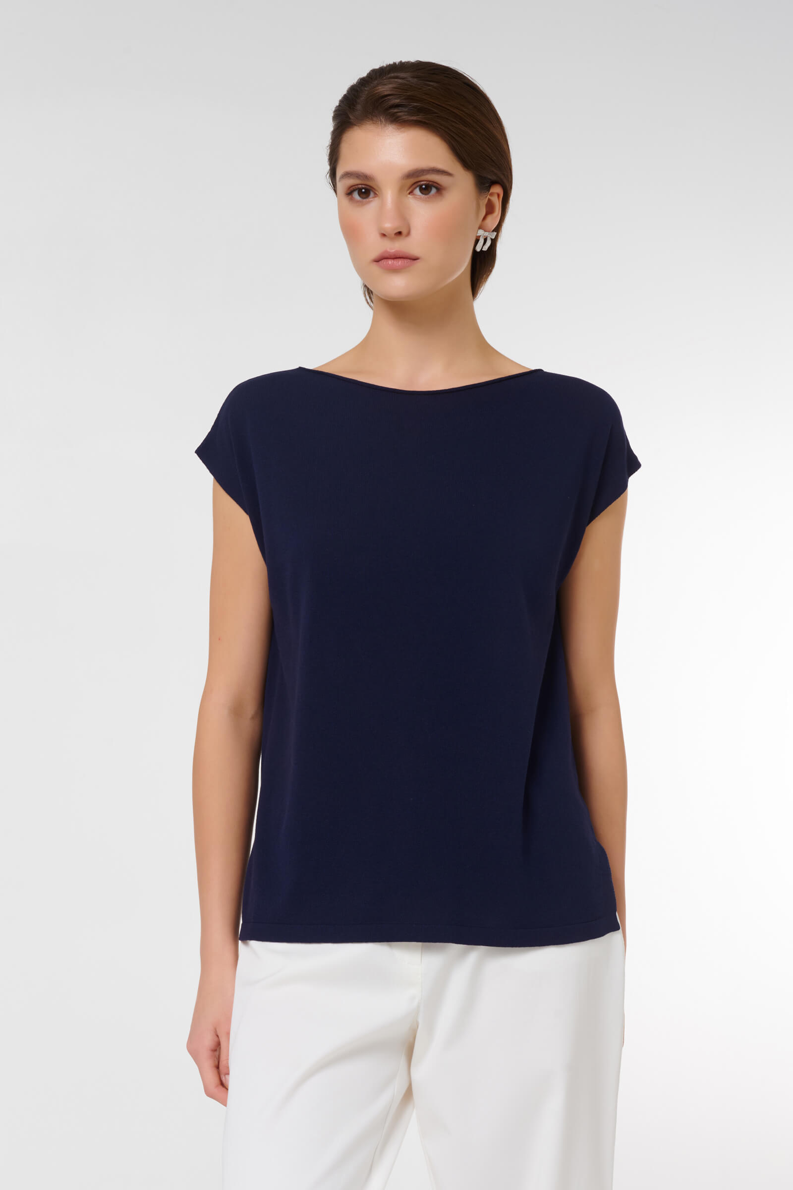 Джемпер свободного кроя цвета Синий 