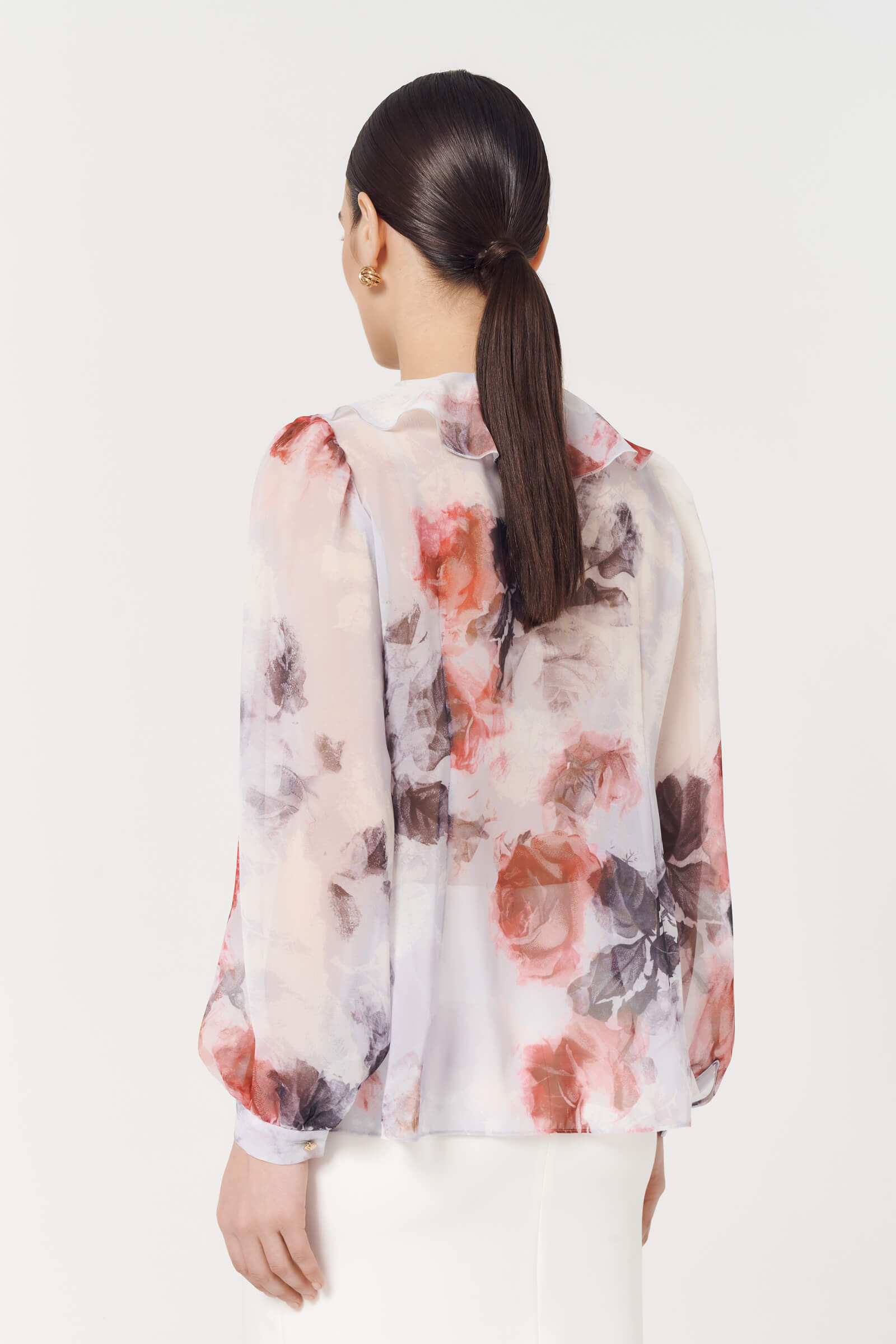 Блузка с воланами и цветочным принтом Бренд Caterina Leman