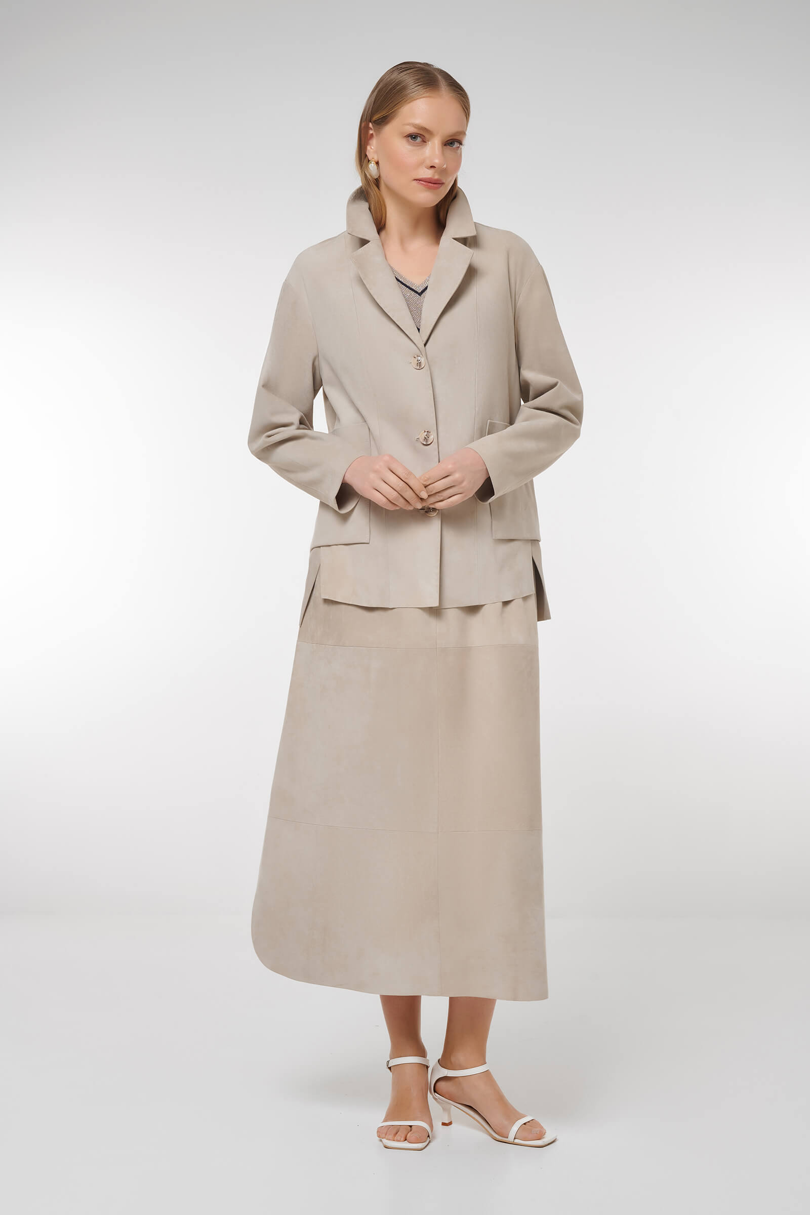 Удлиненная куртка из натуральной кожи Бренд Caterina Leman