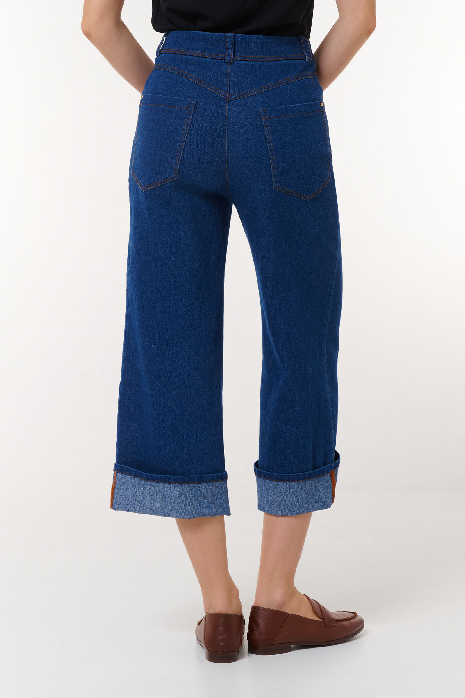 Кюлоты из денима с подворотами Бренд Caterina Leman