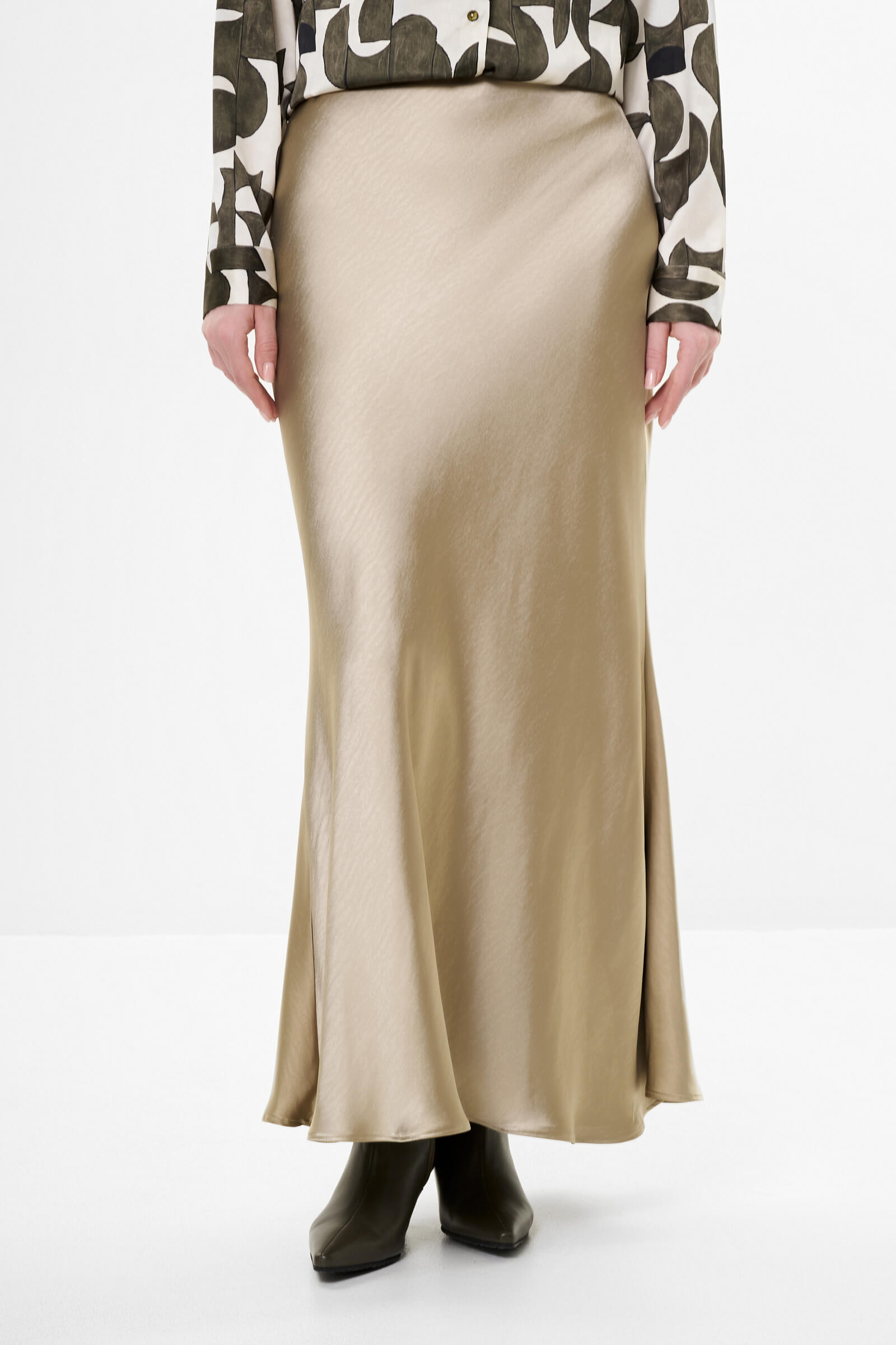 Юбка макси цвета Бежевый 