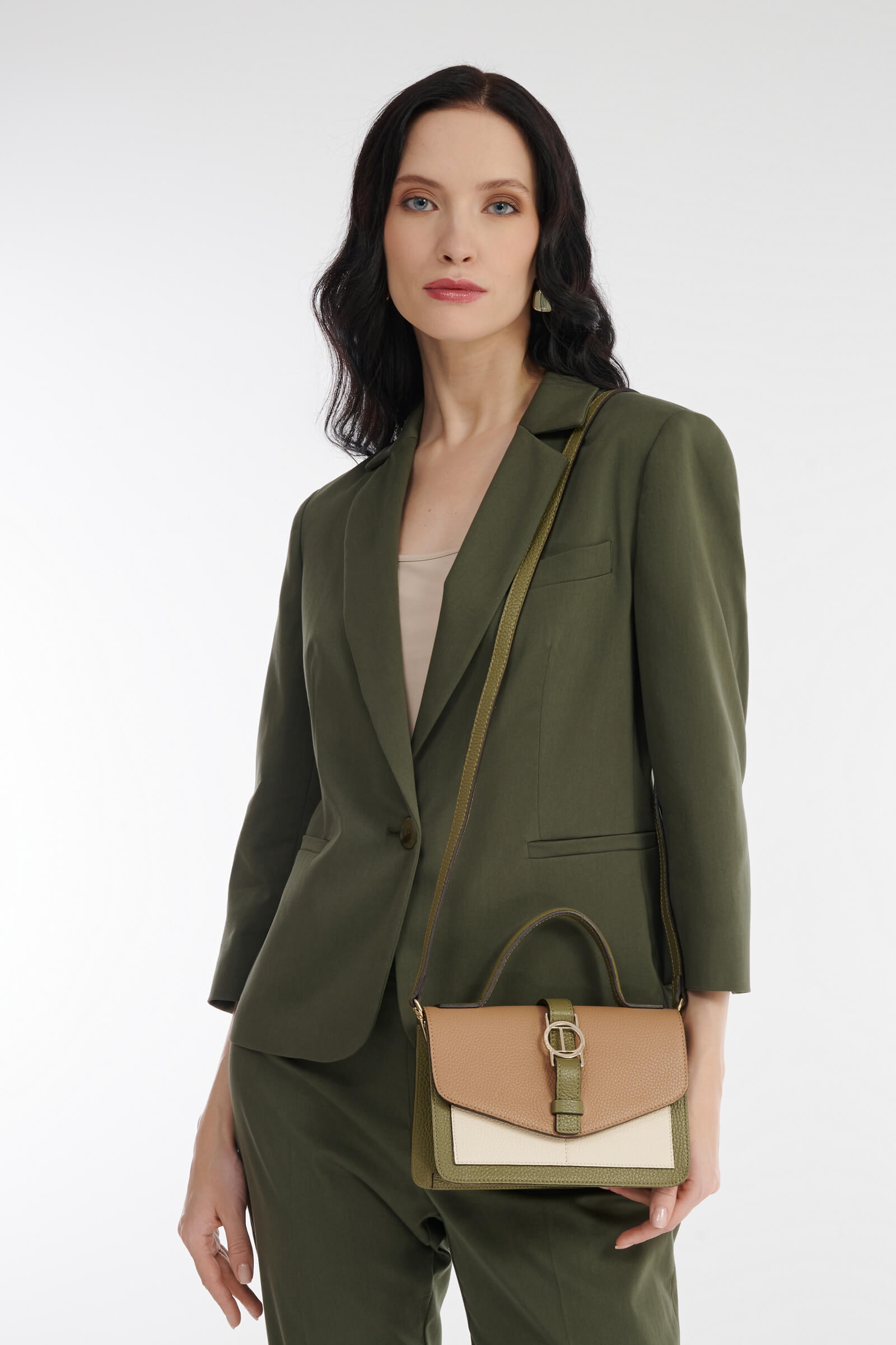 Кожаная сумка кросс-боди цвета Мультиколор 