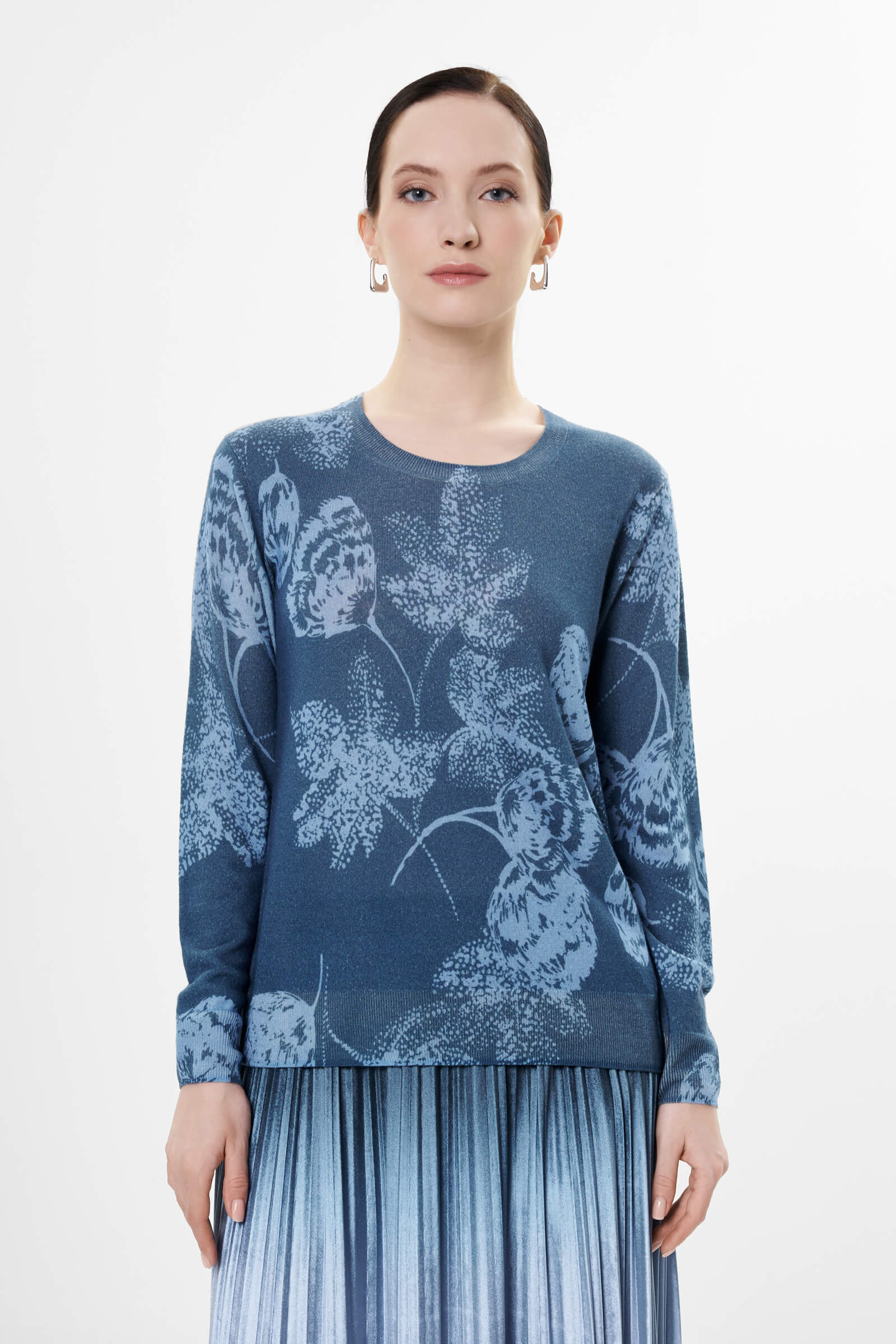 Джемпер из 100% шерсти цвета Синий 