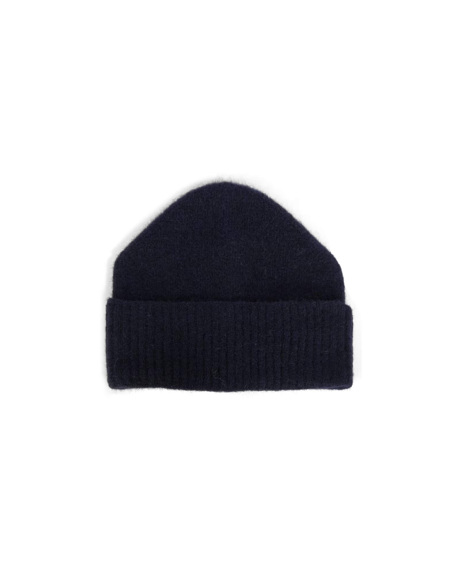 Шапка бини из шерсти альпаки цвета Синий 