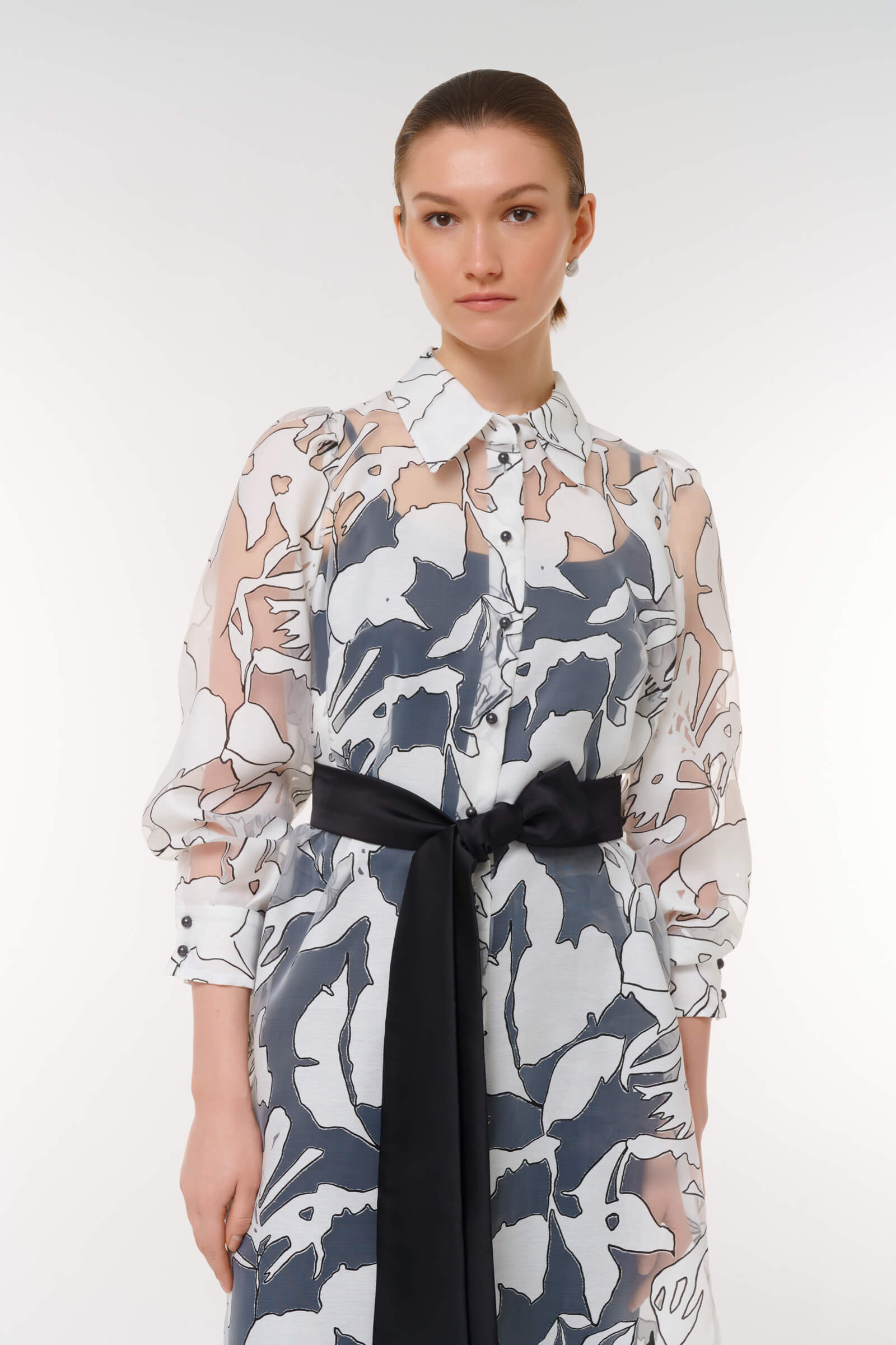 Платье с абстрактным принтом Бренд Caterina Leman