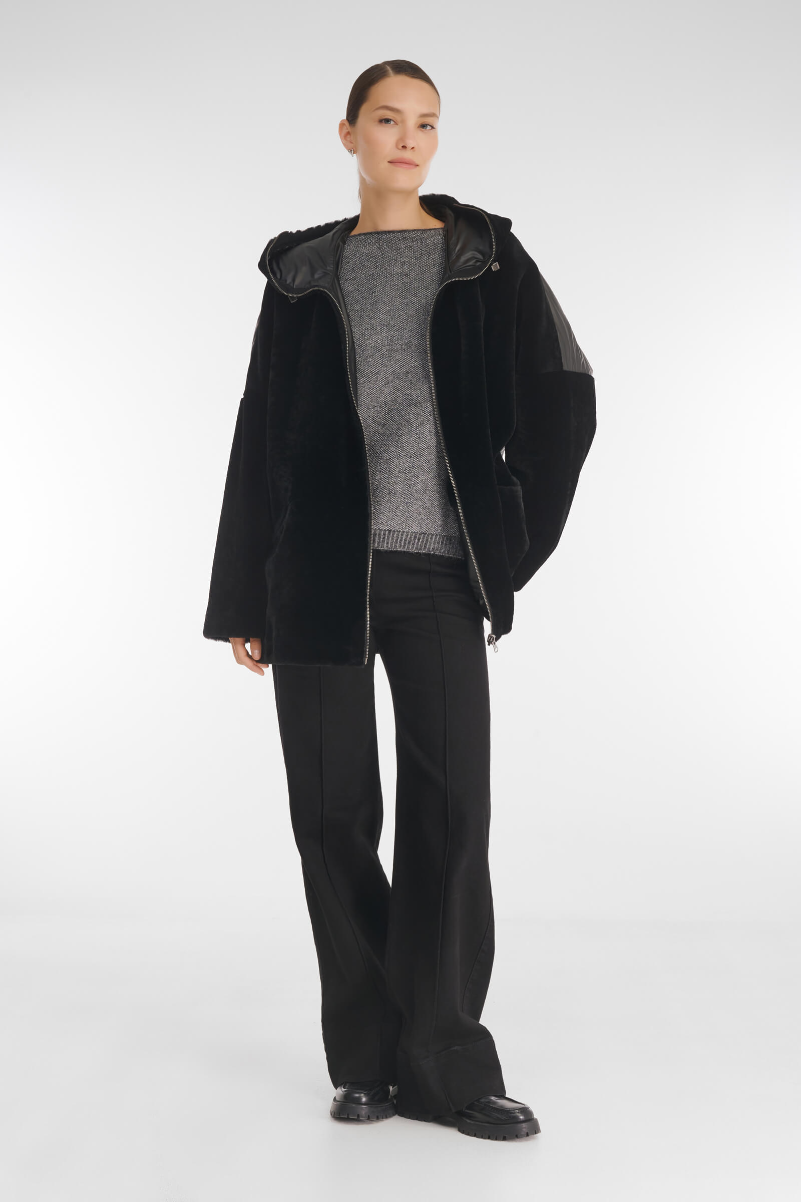 Комбинированная двусторонняя дубленка Бренд Caterina Leman