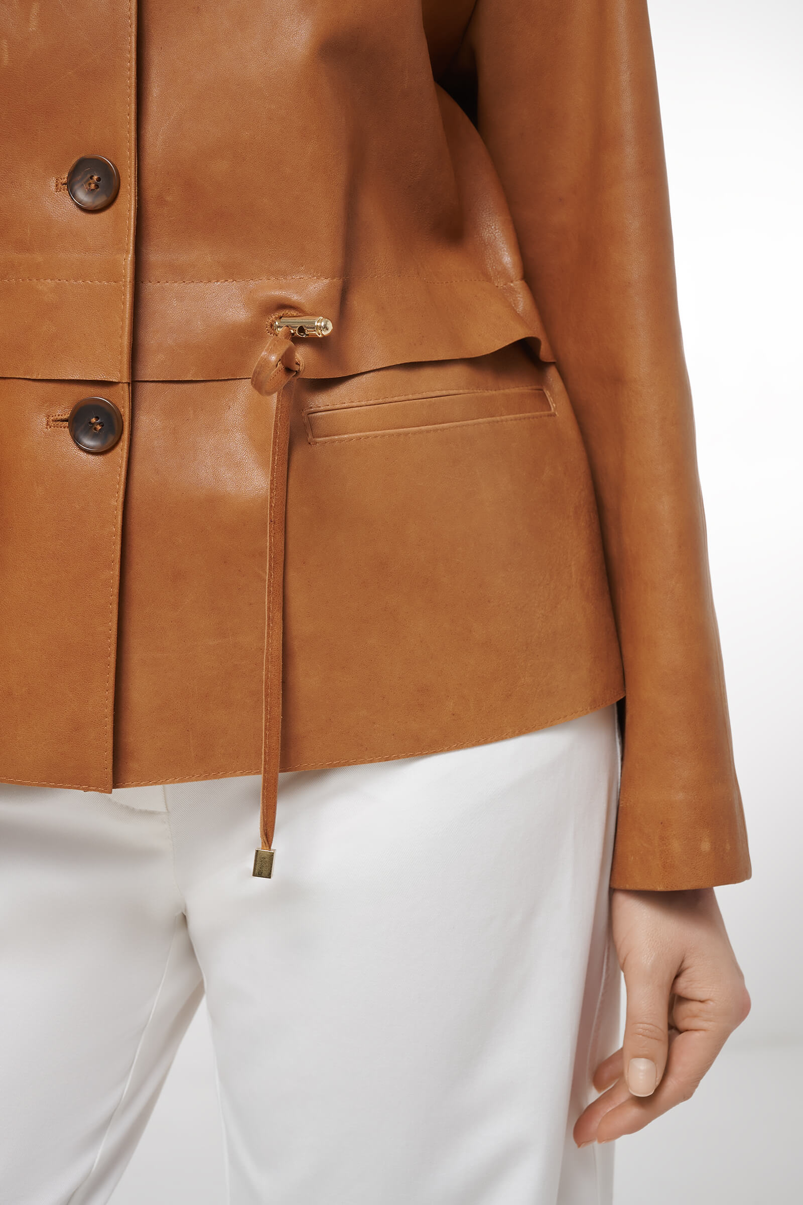 Удлиненная куртка из натуральной кожи Бренд Caterina Leman