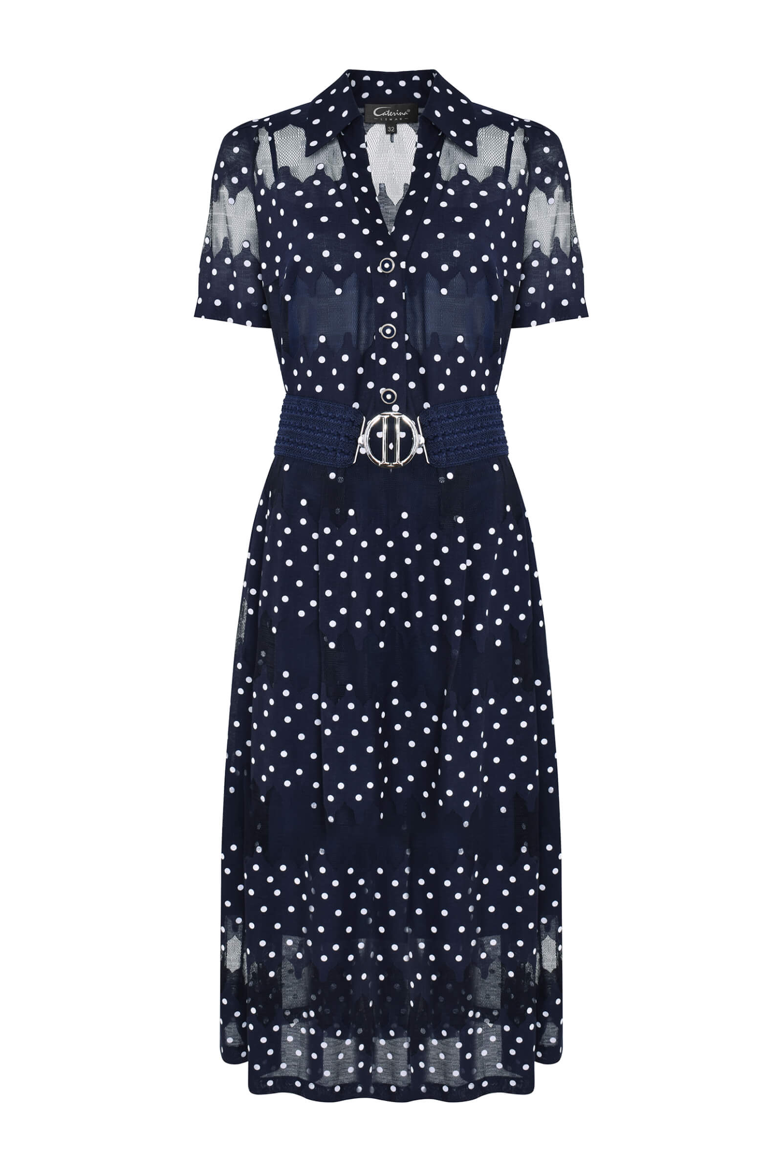 Платье в горох с кружевом Бренд Caterina Leman