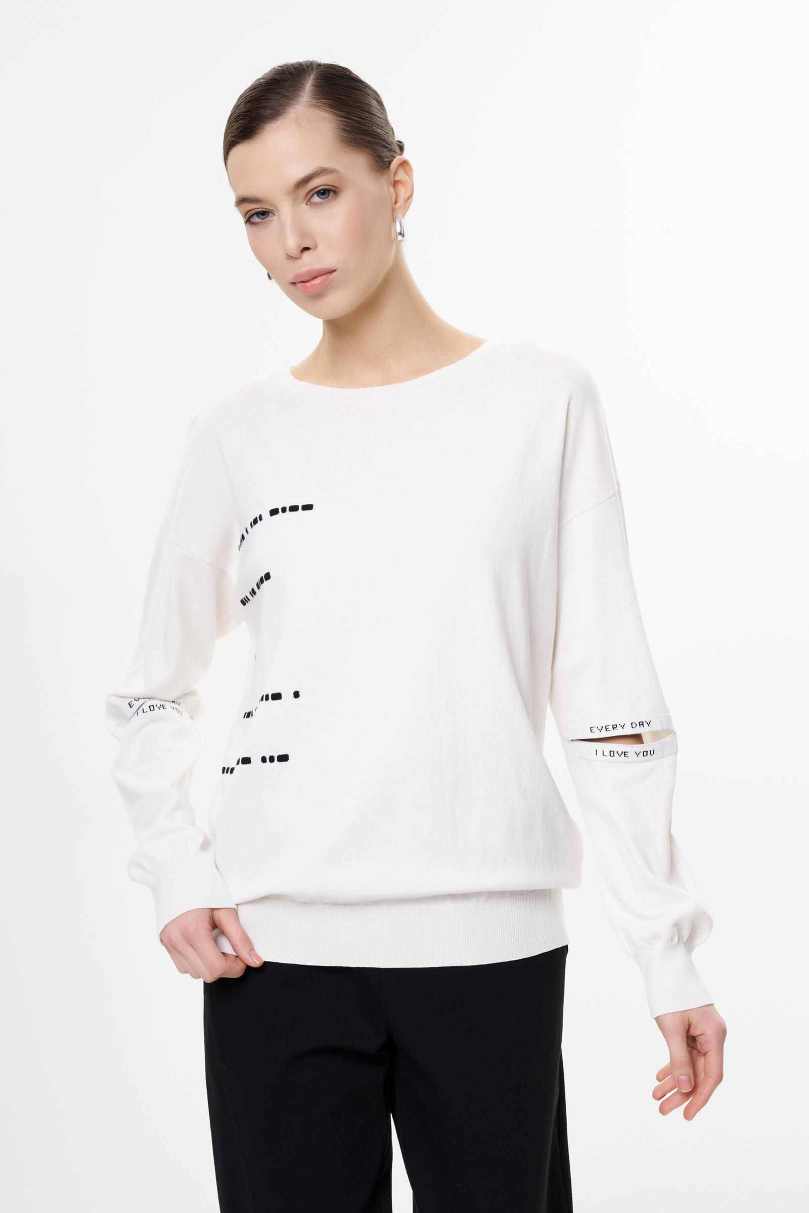 Джемпер из смесовой вискозы цвета Белый 