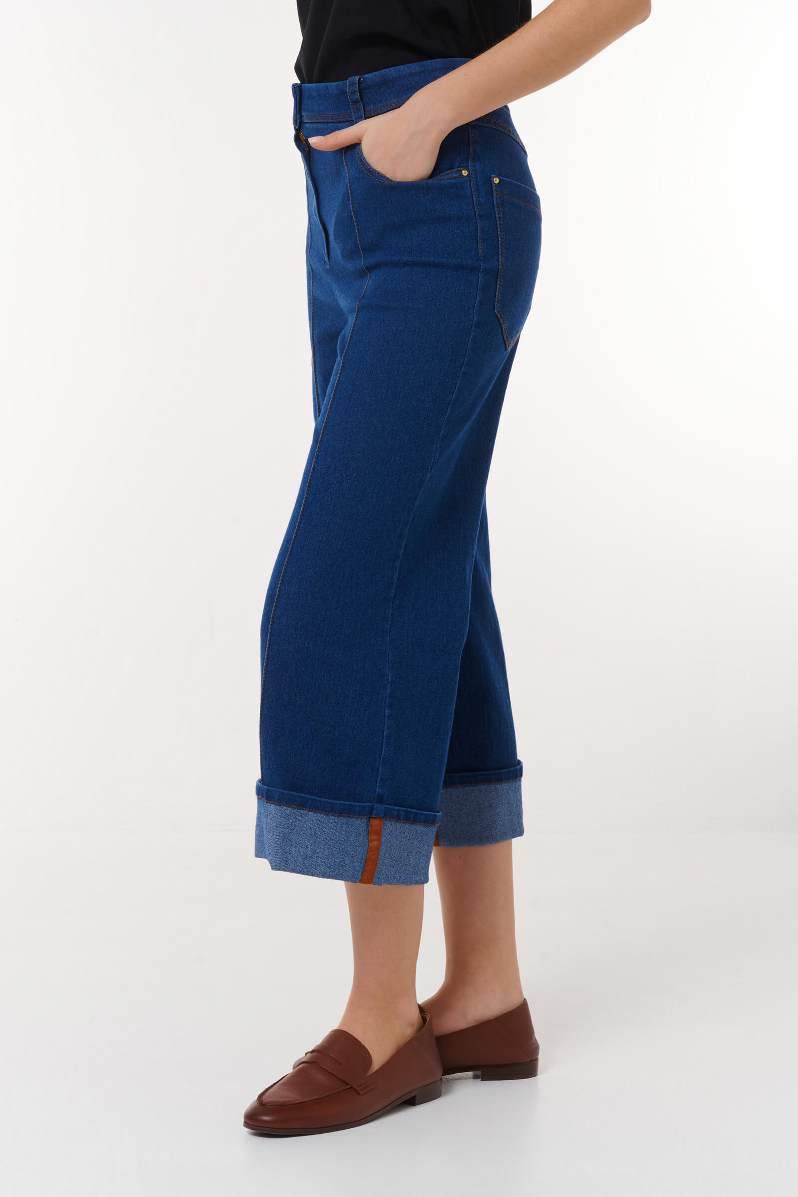 Кюлоты из денима с подворотами Бренд Caterina Leman