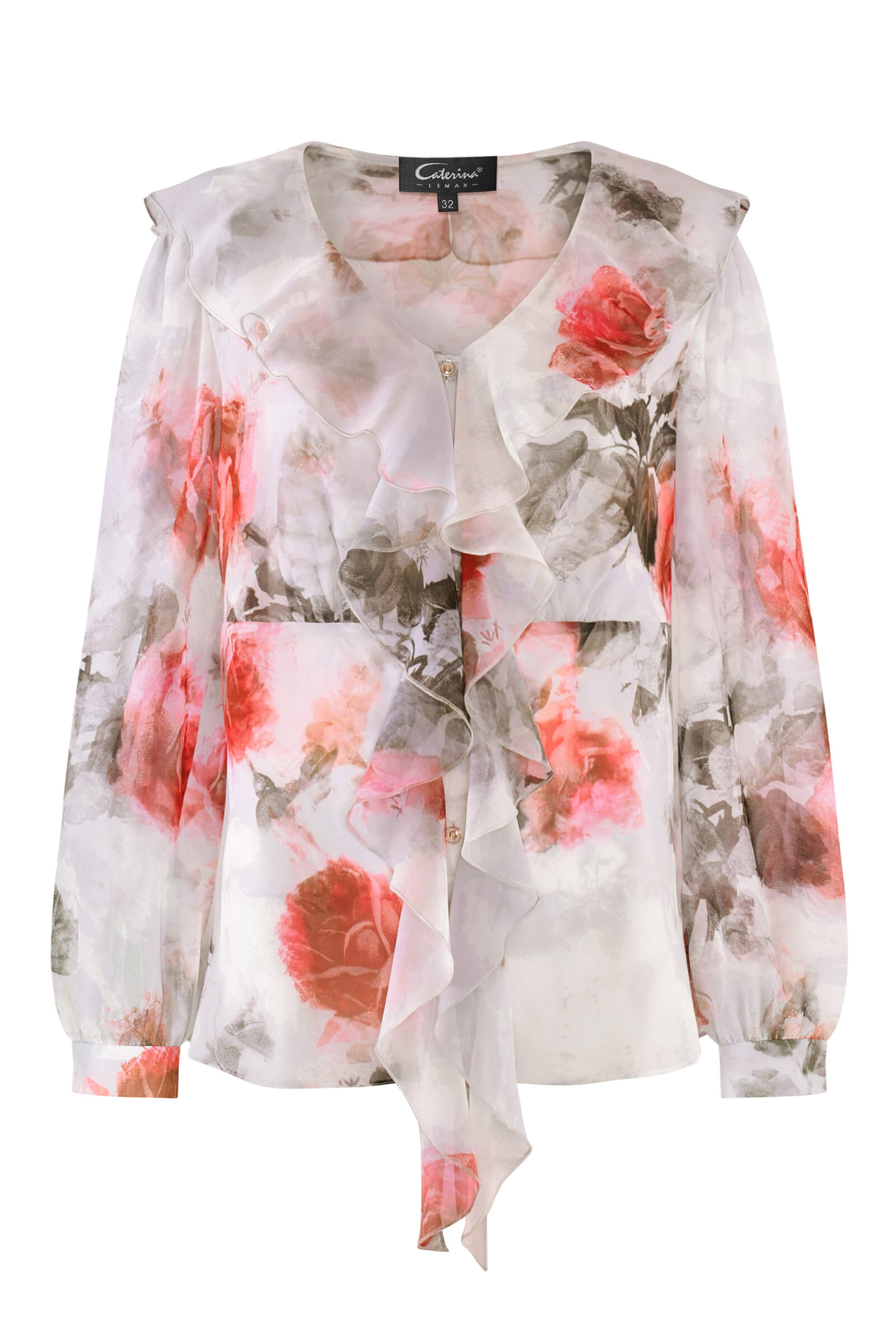 Блузка с воланами и цветочным принтом Бренд Caterina Leman