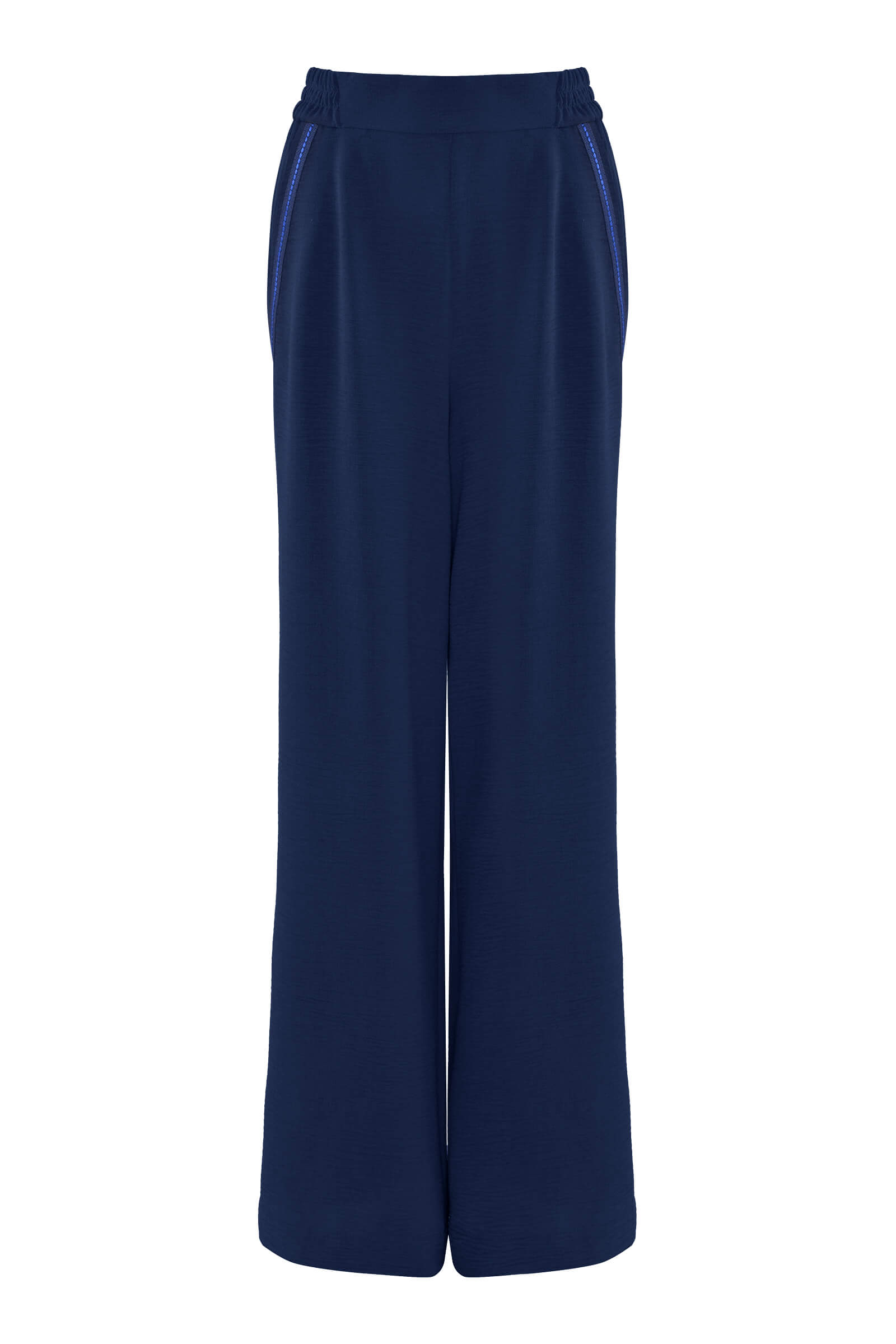 Широкие брюки из трикотажа цвета Синий 