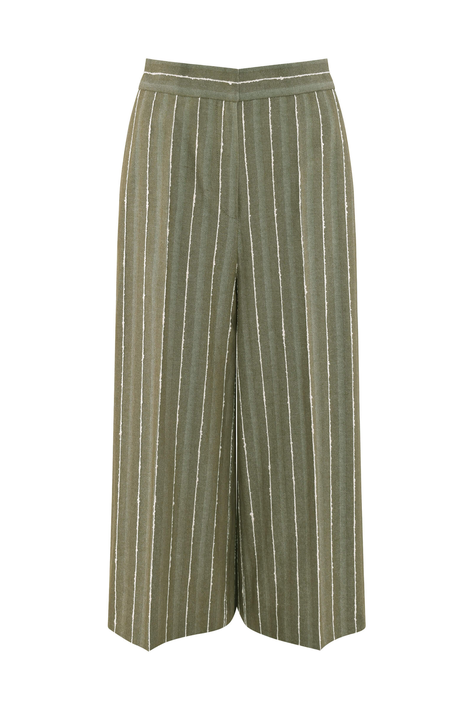 Широкие брюки-кюлоты цвета Зеленый 