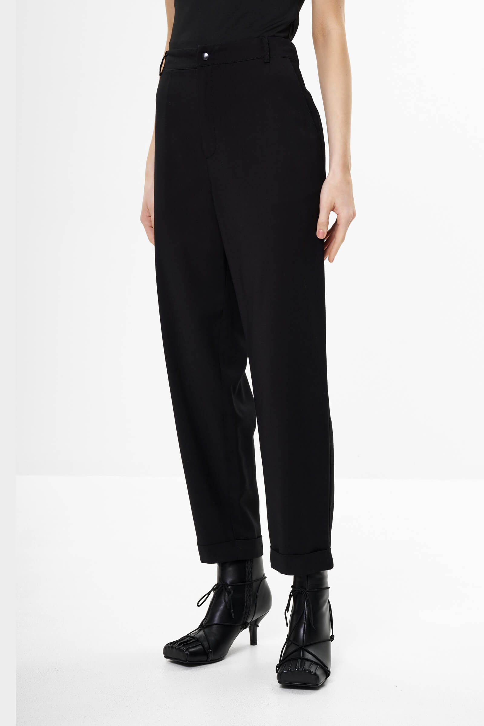 Брюки из вискозы с добавлением шерсти цвета Черный 