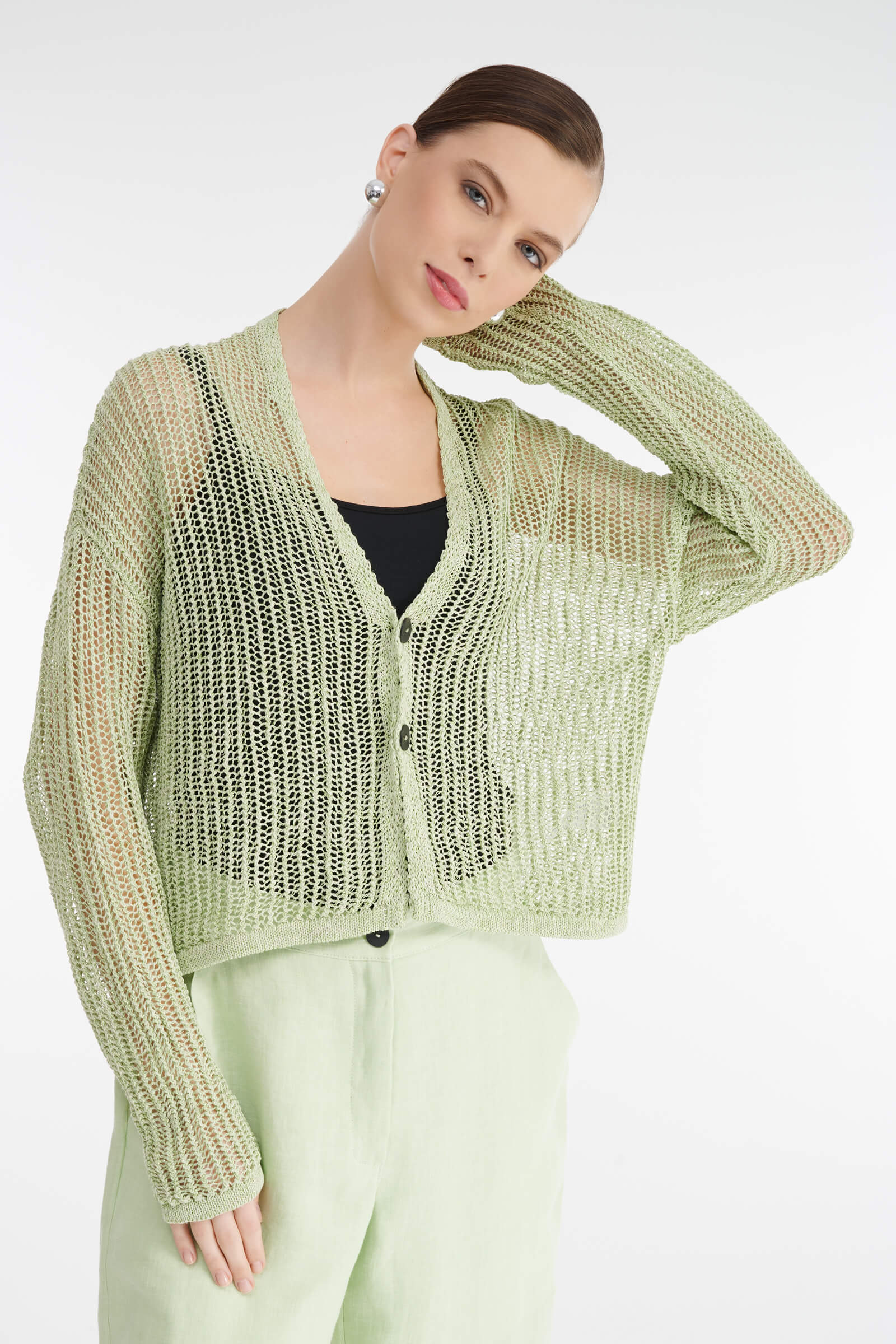 Тонкий вязаный кардиган Бренд Sarah Pacini