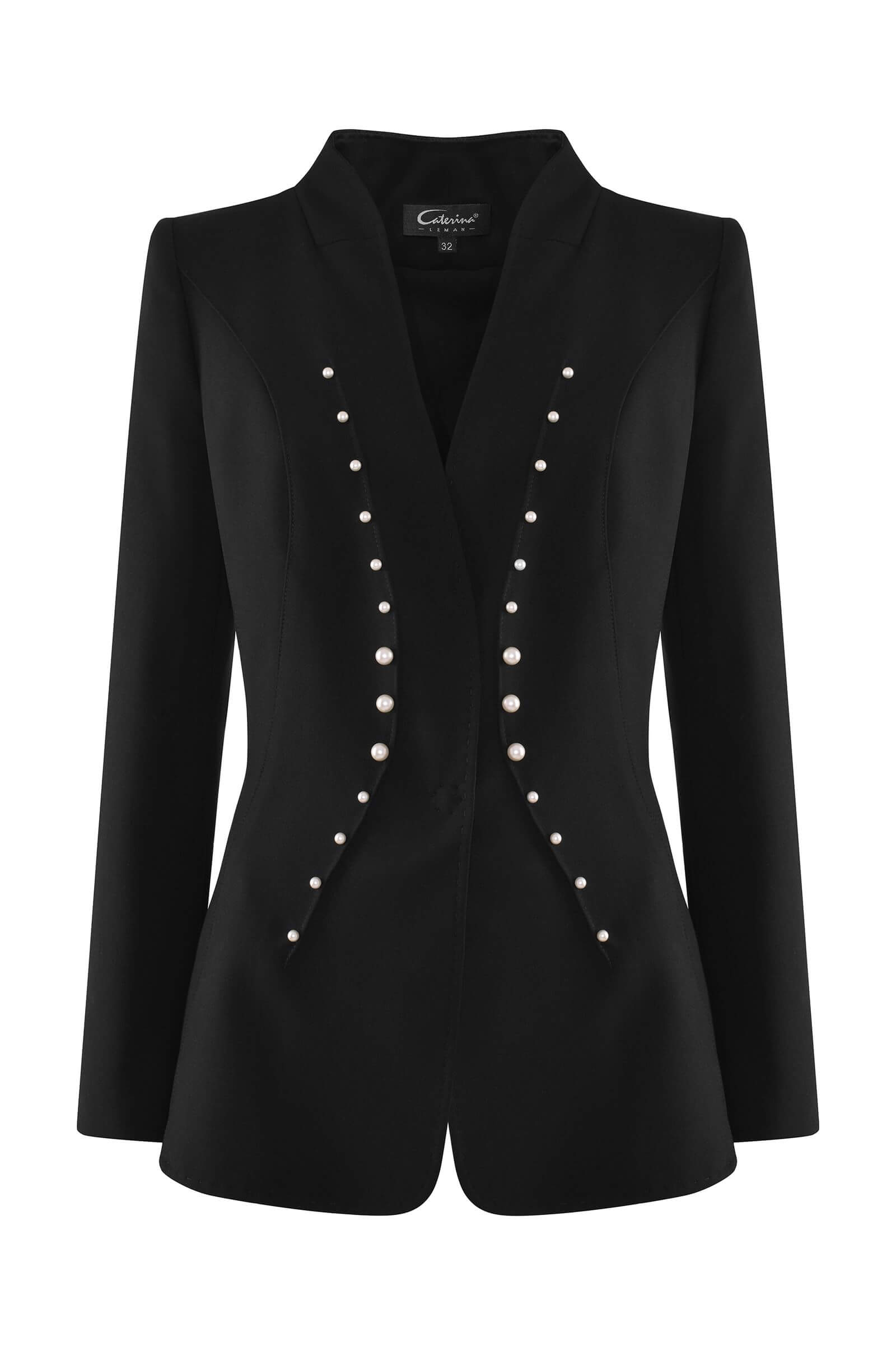 Приталенный жакет из смесовой вискозы цвета Черный 