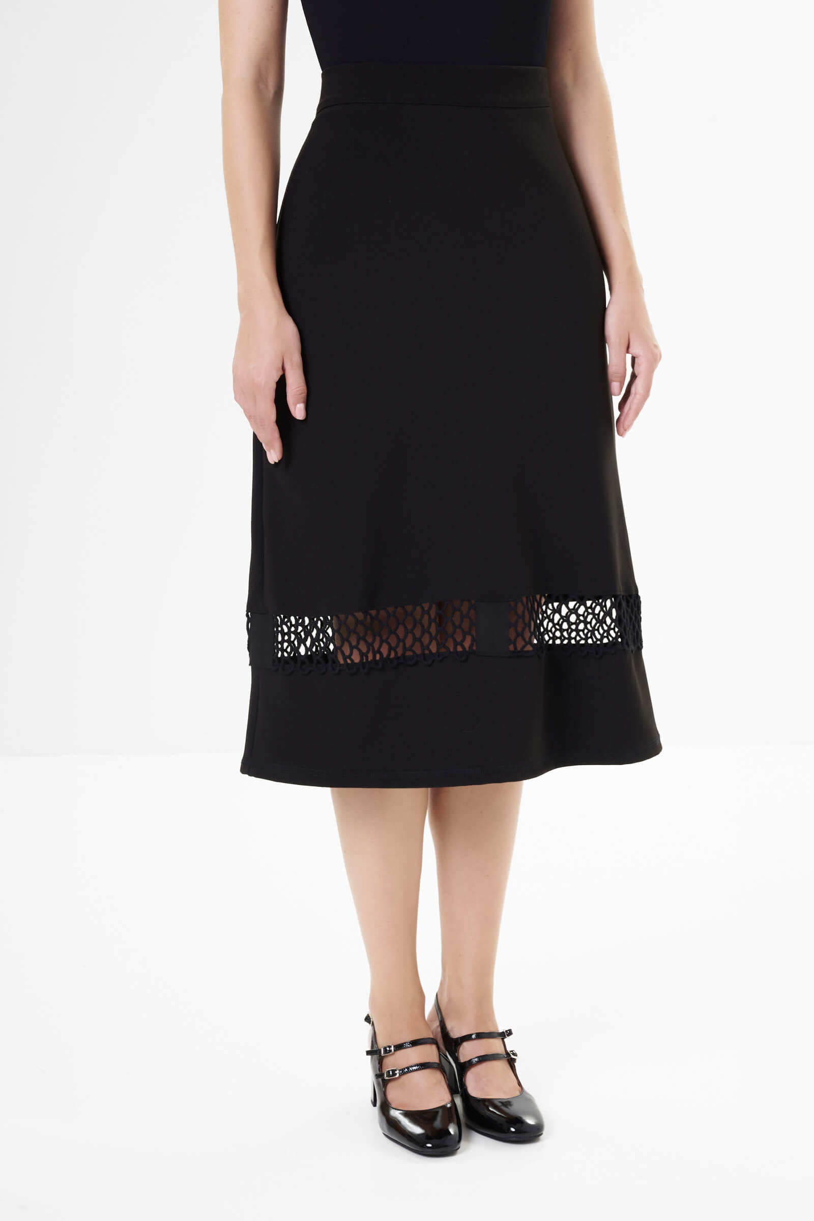 Юбка из смесовой вискозы цвета Черный 