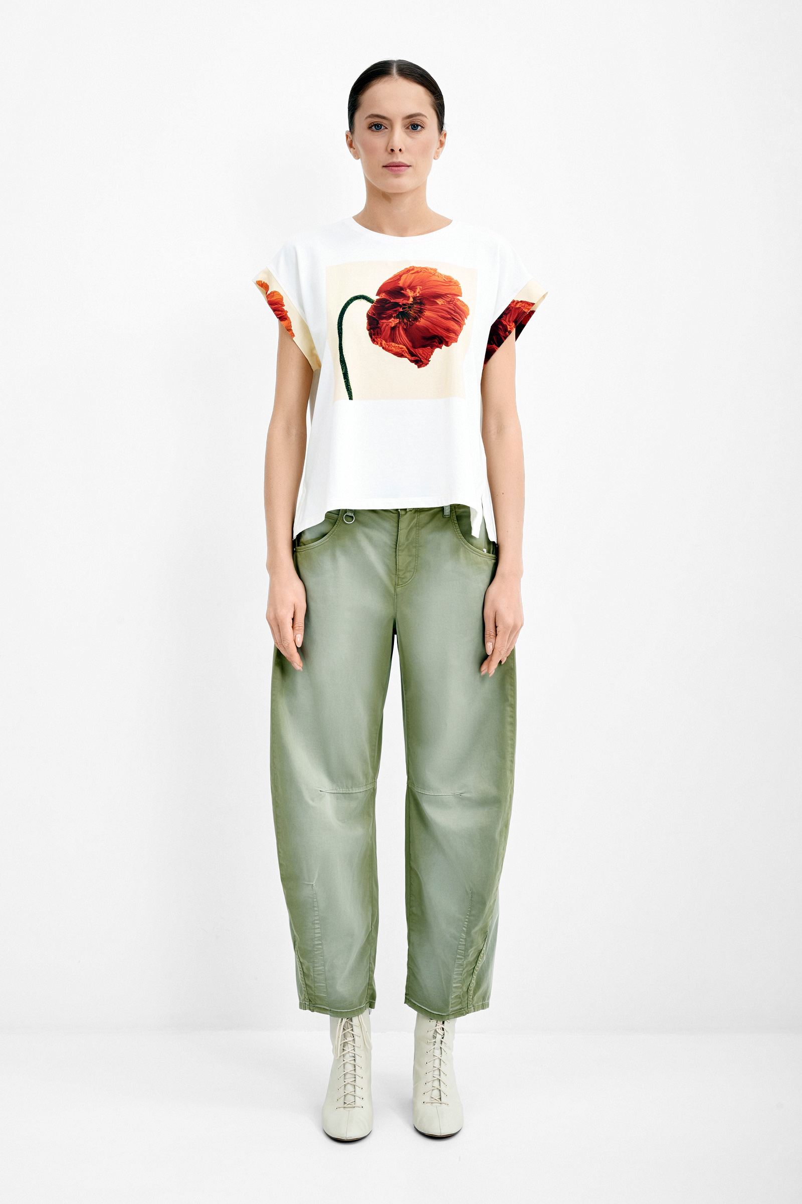 Блузка свободного кроя с принтом Бренд High