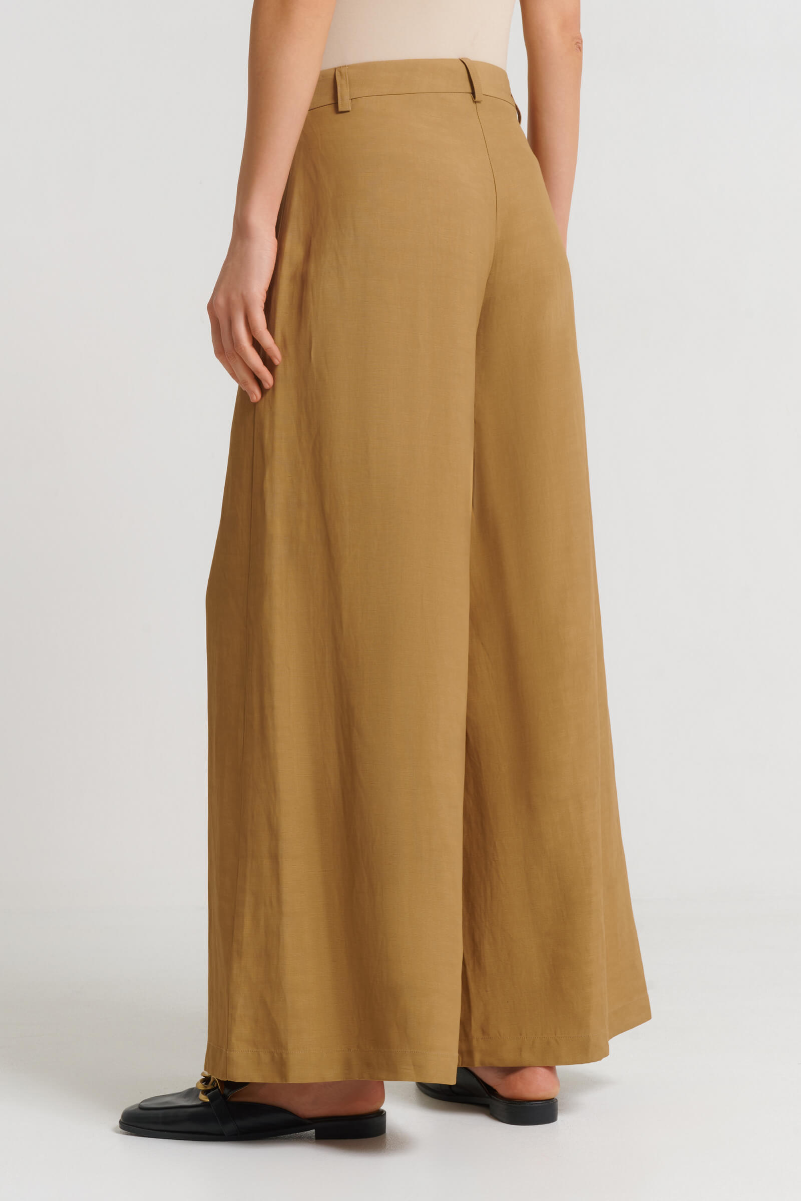 Широкие брюки с добавлением льна Бренд Sarah Pacini